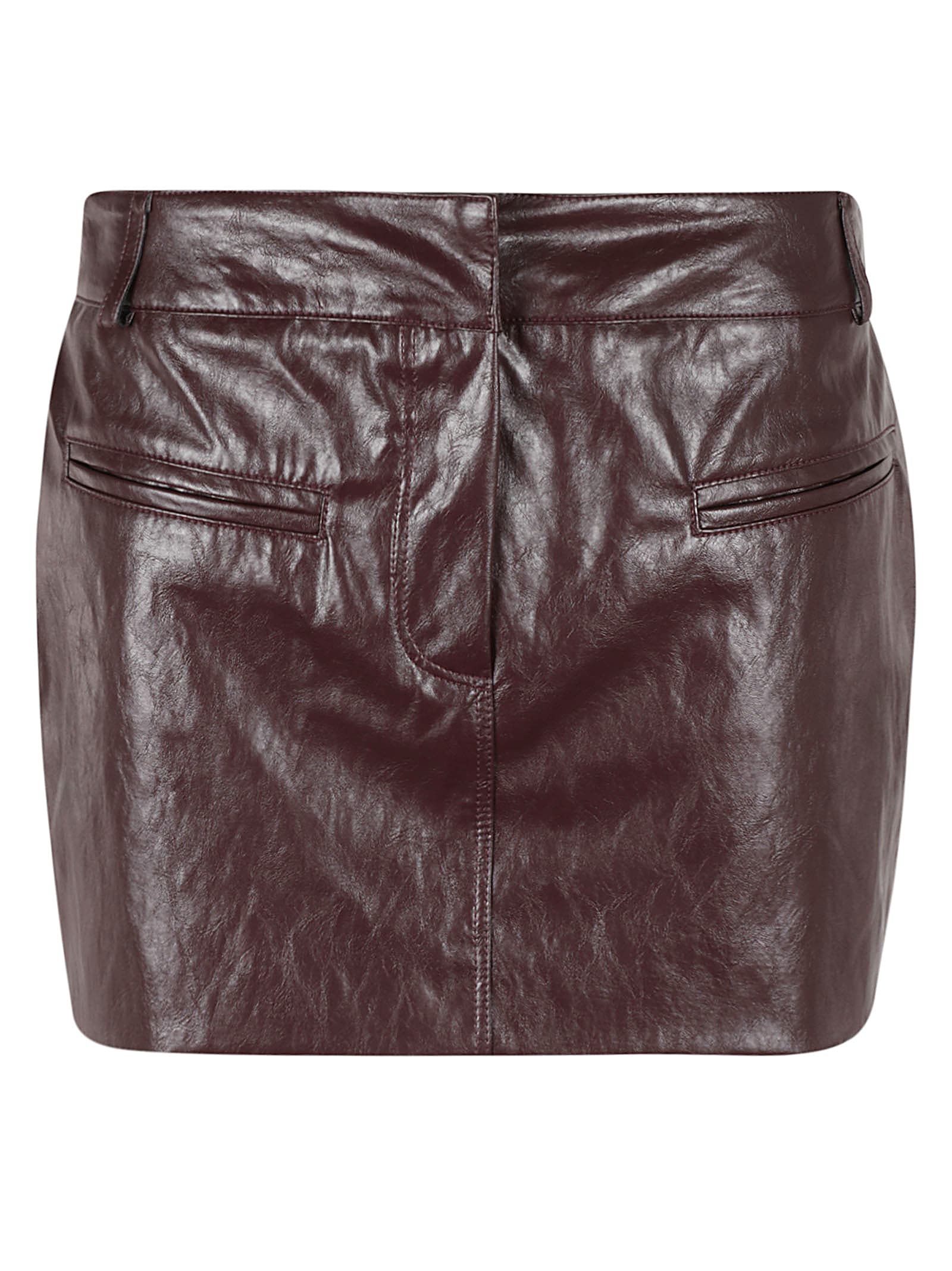 Shop Federica Tosi Shiny Short Skirt In Vinaccia