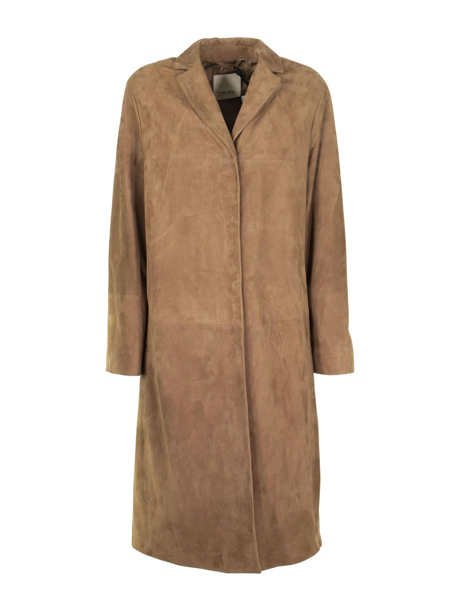 Max Mara Suede Duster Coat Radio Brown | ModeSens