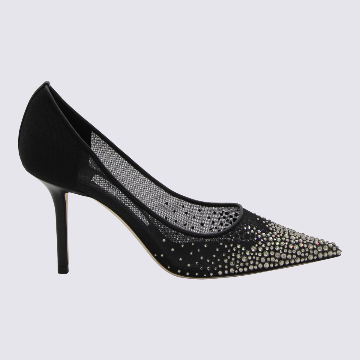 Black And Crystal Love Pumps