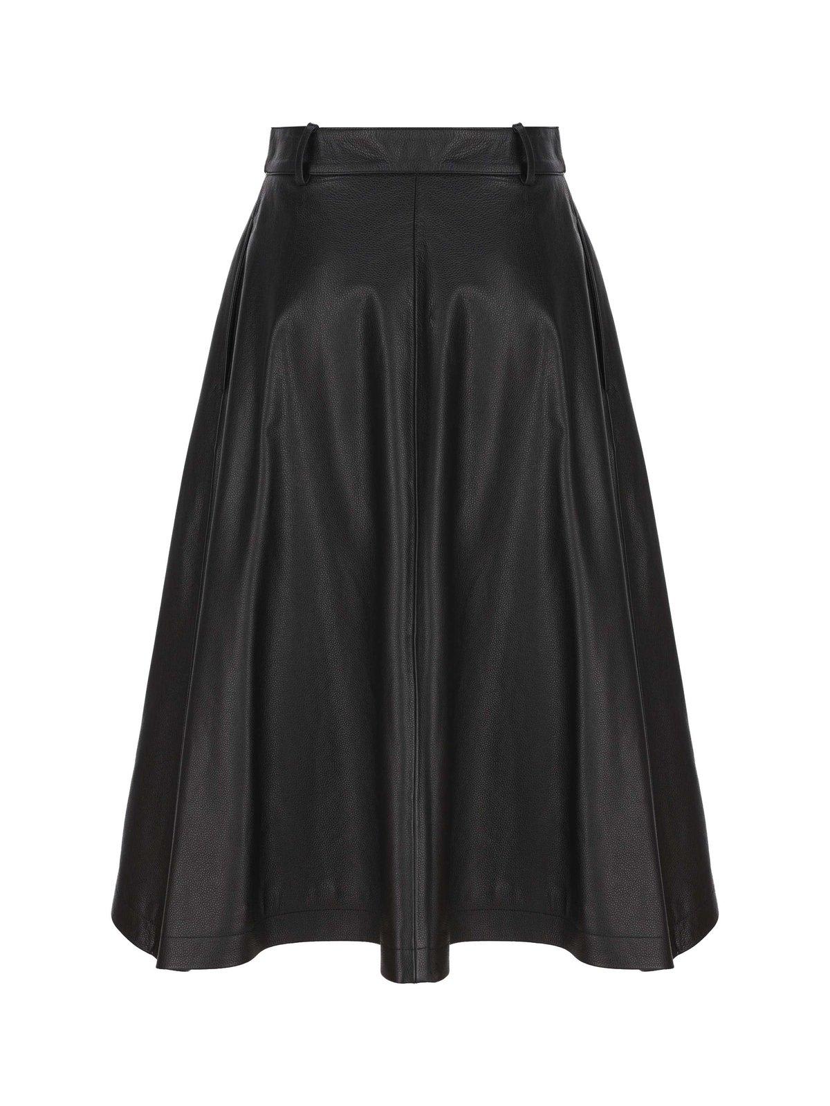 Shop Balenciaga A-line Draped Midi Skirt In Black