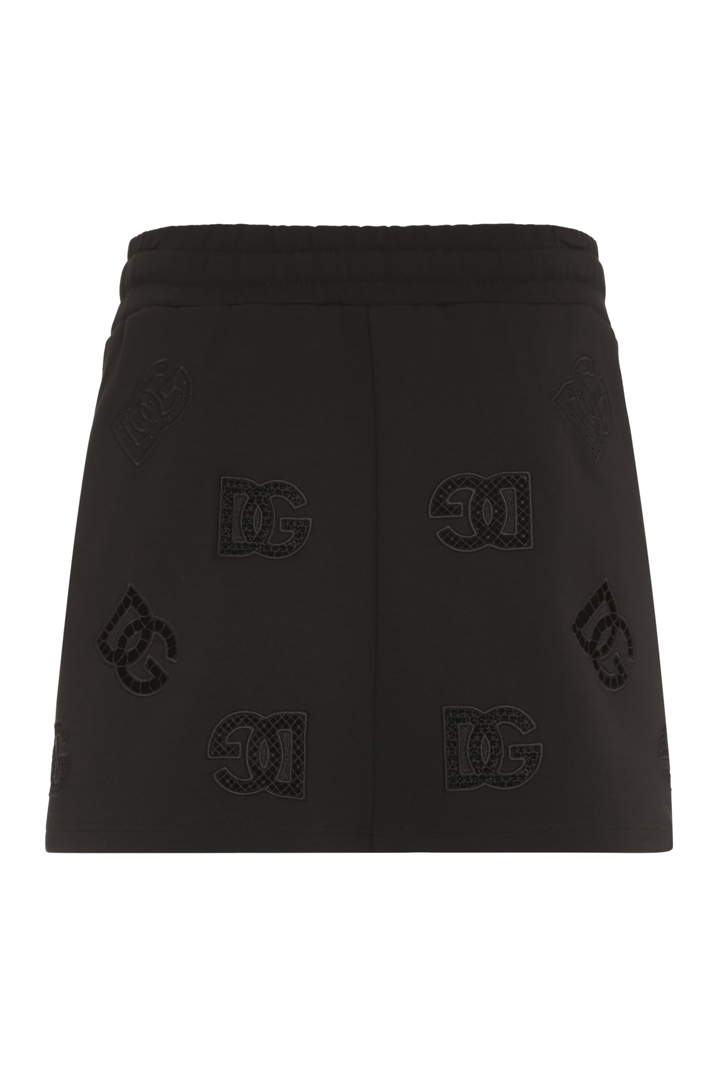 Shop Dolce & Gabbana Cotton Mini-skirt In Black
