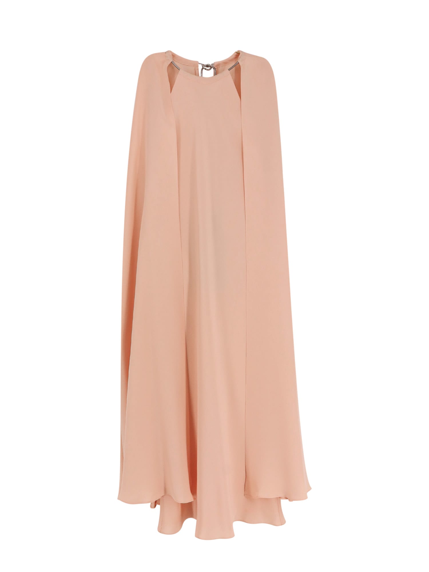 Max Mara Knee Length Dress With Back Tie Detail In Pink