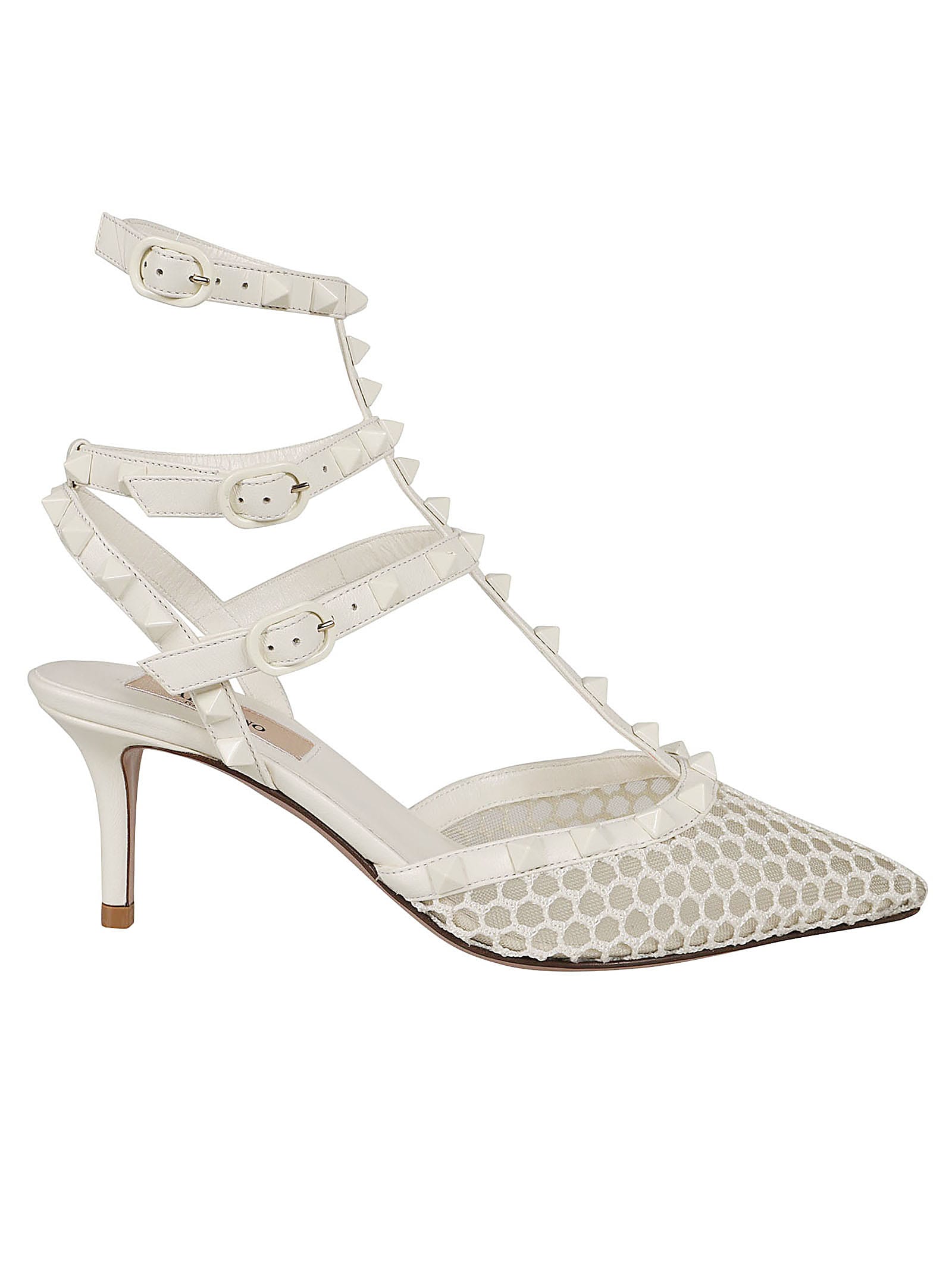 Shop Valentino Ankle Strap Rockstud T. 65 In Ivory