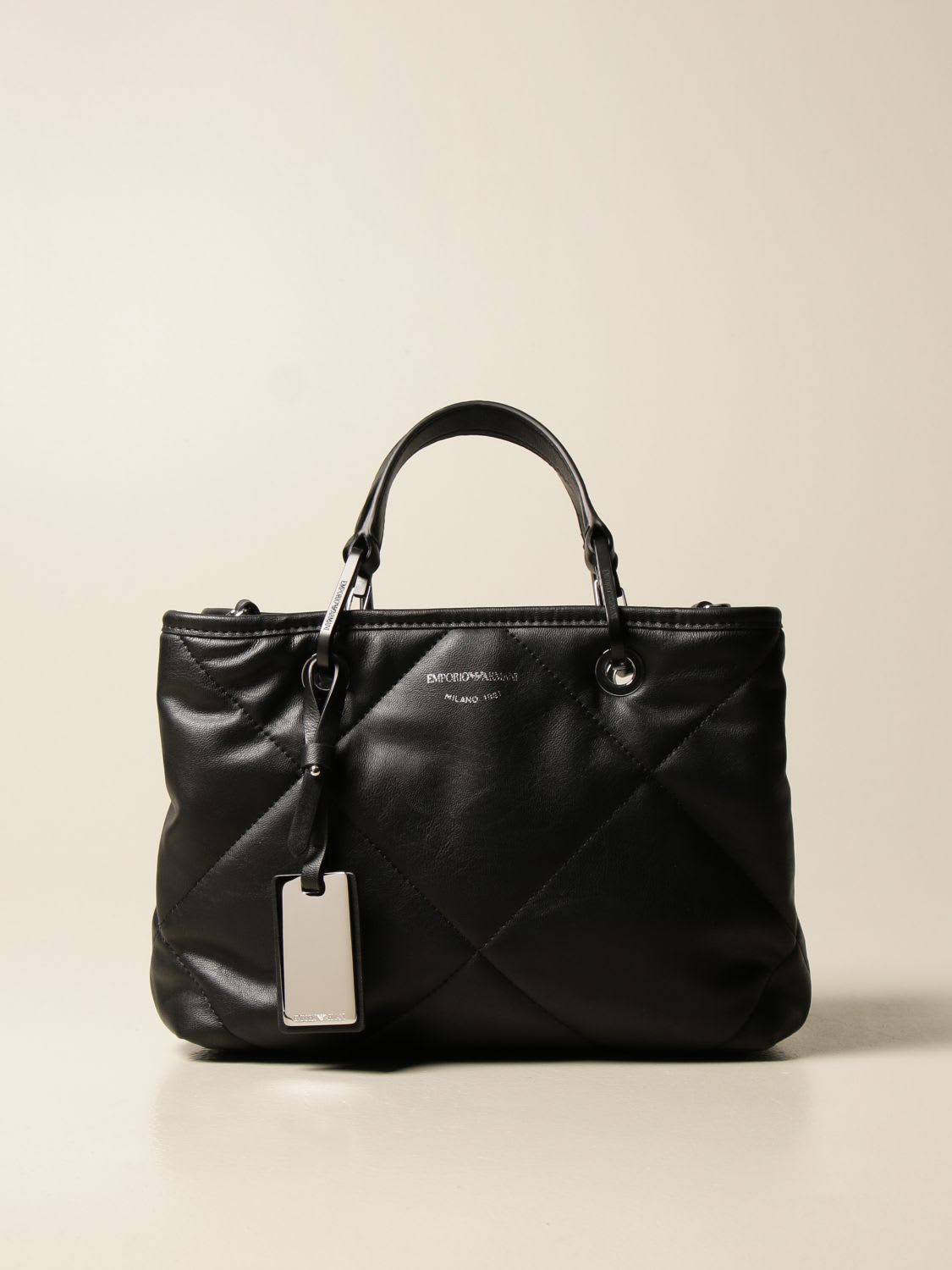 Emporio Armani Bag In Quilted Leather In Black