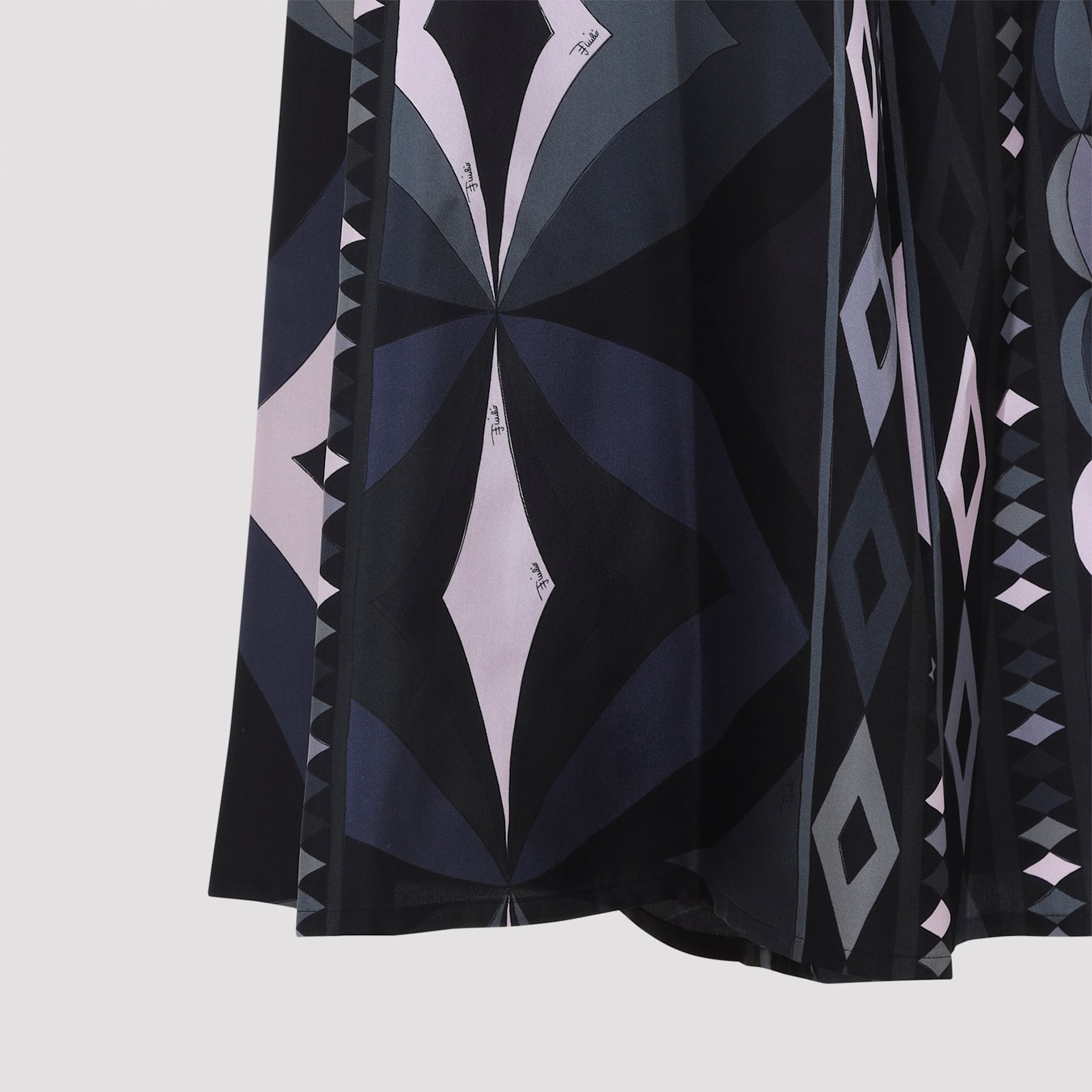 Pucci Geometric High Waist Wide Leg Trousers In Blue