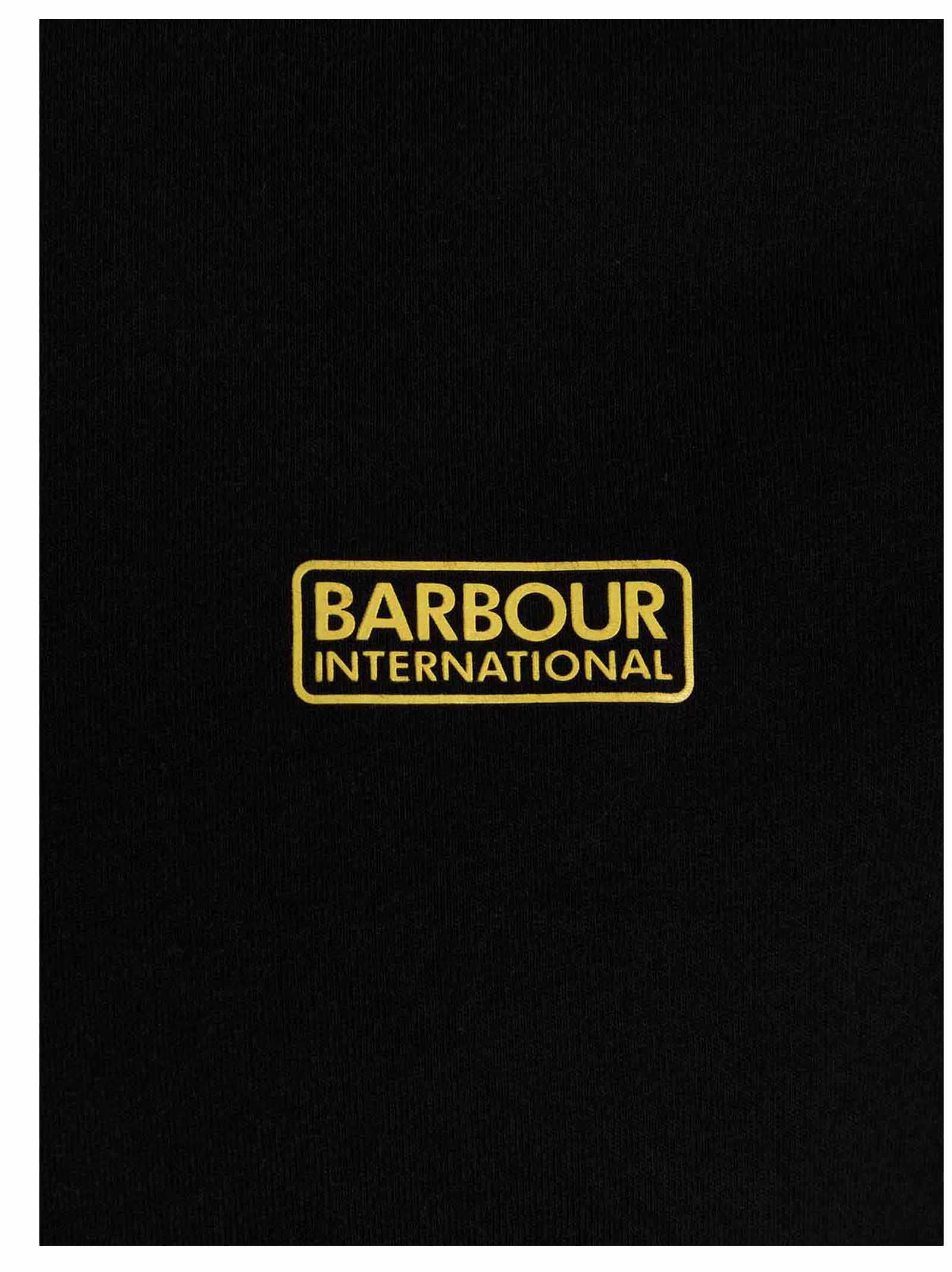 Shop Barbour International T-shirt In Black/yellow