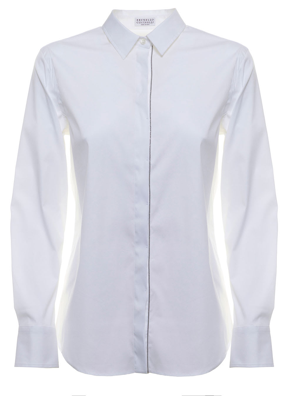 Brunello Cucinelli White Cotton Poplin Basic Shirt