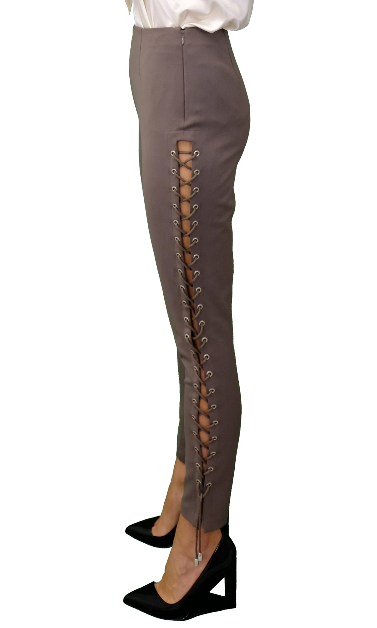 Shop Sara Battaglia Leggings In Grey