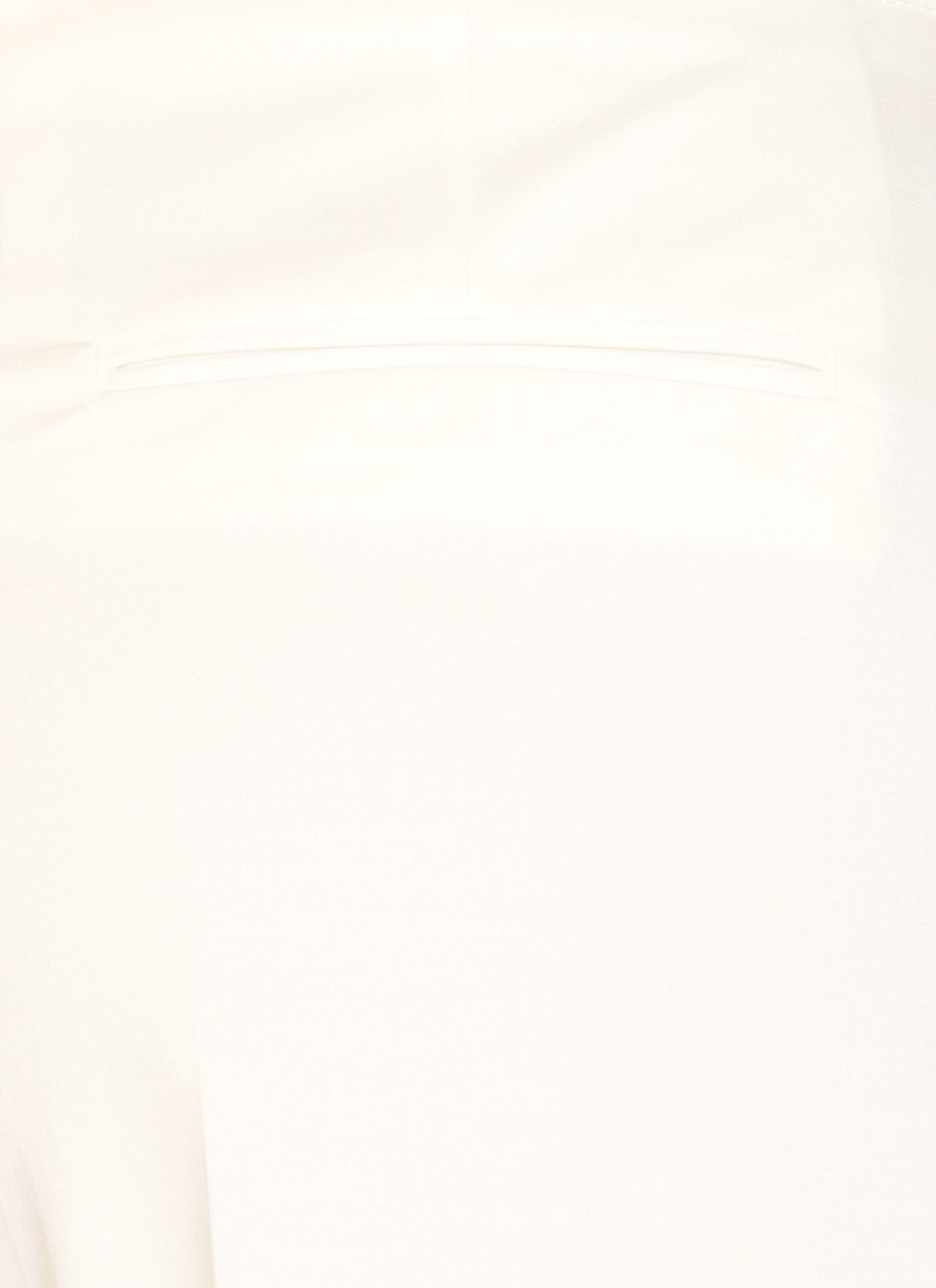 Pt Torino Cropped White Cotton Pants With Wide Leg And Turn-up Hem