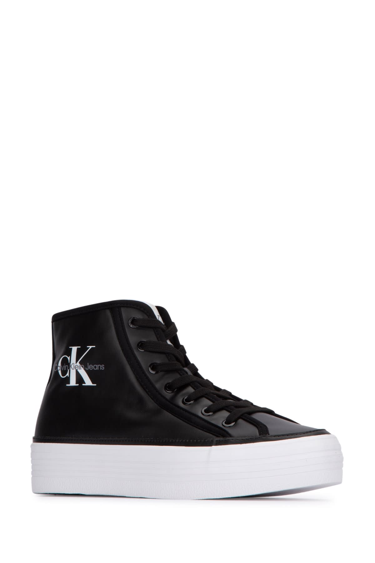 Calvin Klein High-top Sneakers Platform Sole In Blackwhite