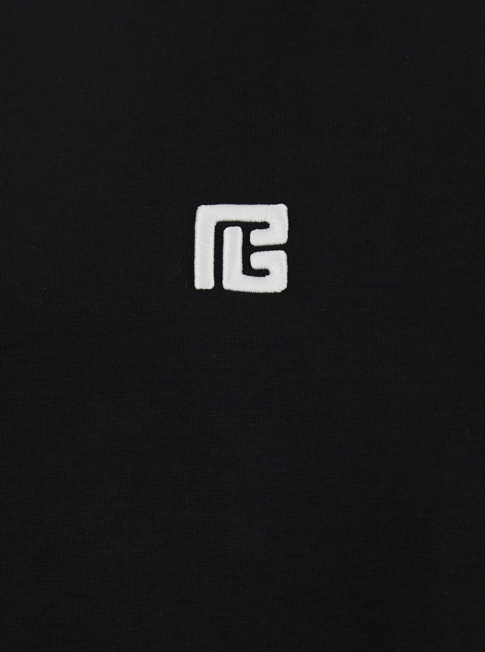 Balmain Black Crewneck T-shirt With Logo Print On The Front In Cotton Man In Noir/blanc