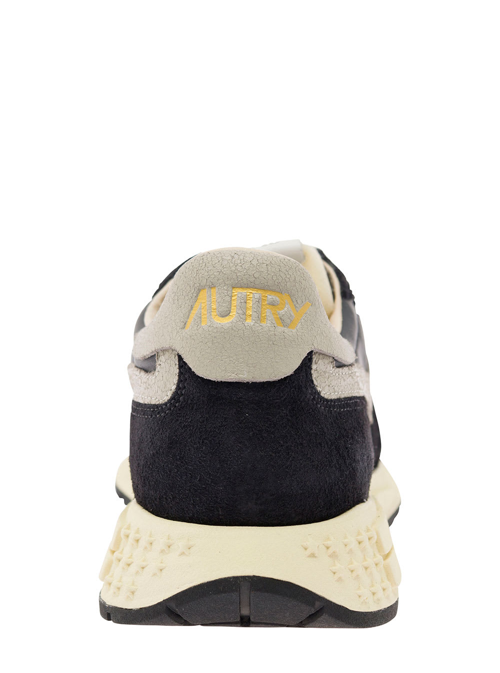 Shop Autry Reel Wind Black Low Top Sneakers With Logo Detail In Suede Man