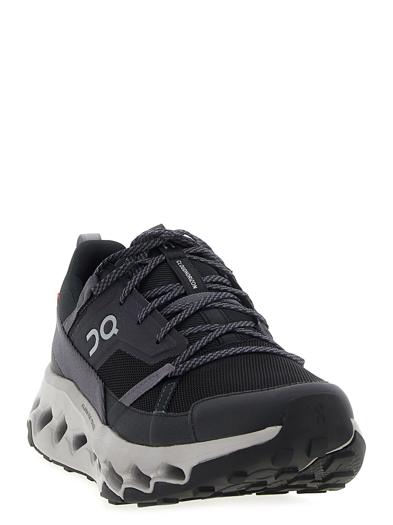 On Cloudhoriz Rubber-trimmed Mesh Running Sneakers In Black