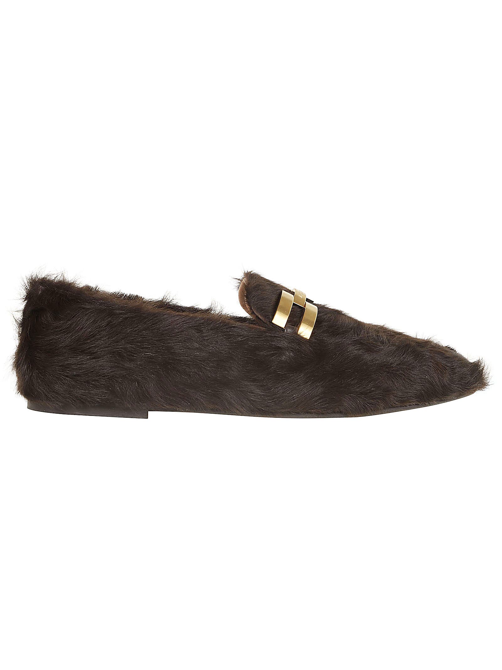 Shop Aquazzura Furry Brandi Mocassin In Espresso