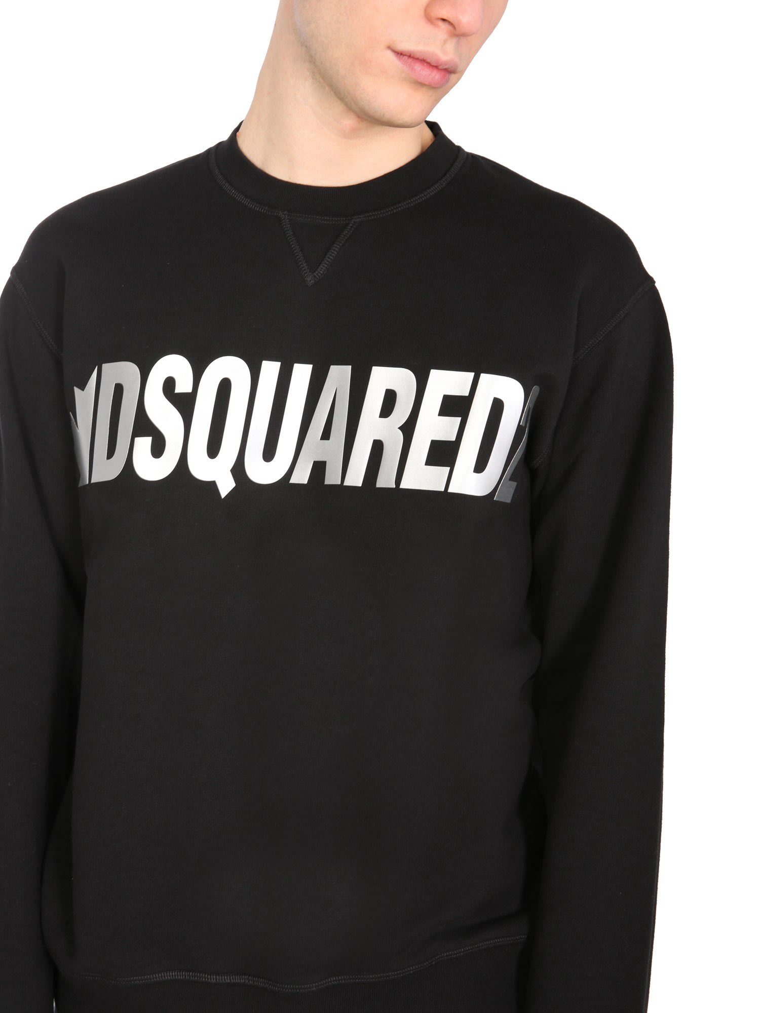 Dsquared2 Silver Logo Sweatshirt In Black | ModeSens