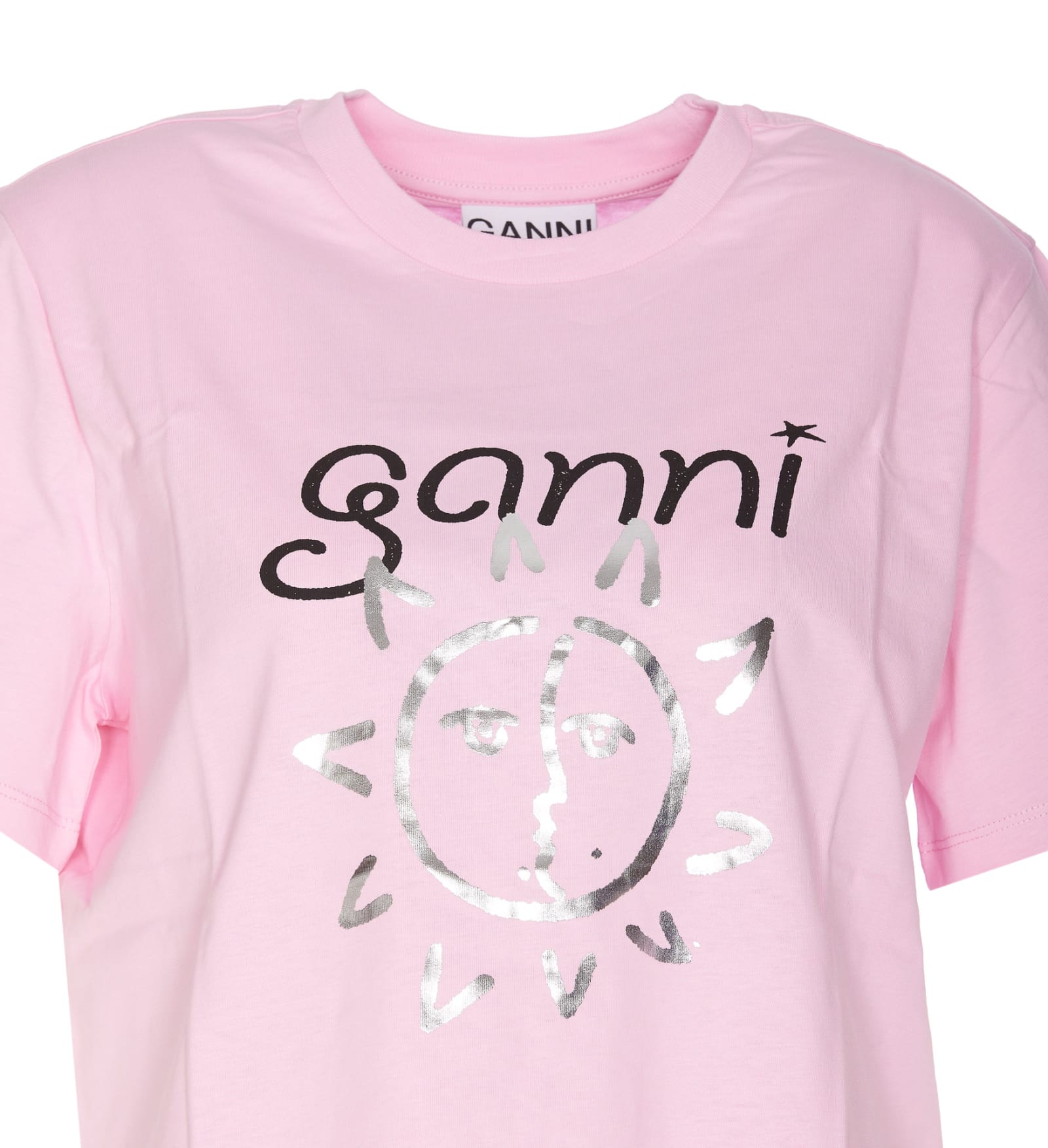 Shop Ganni Sun T-shirt In Pink