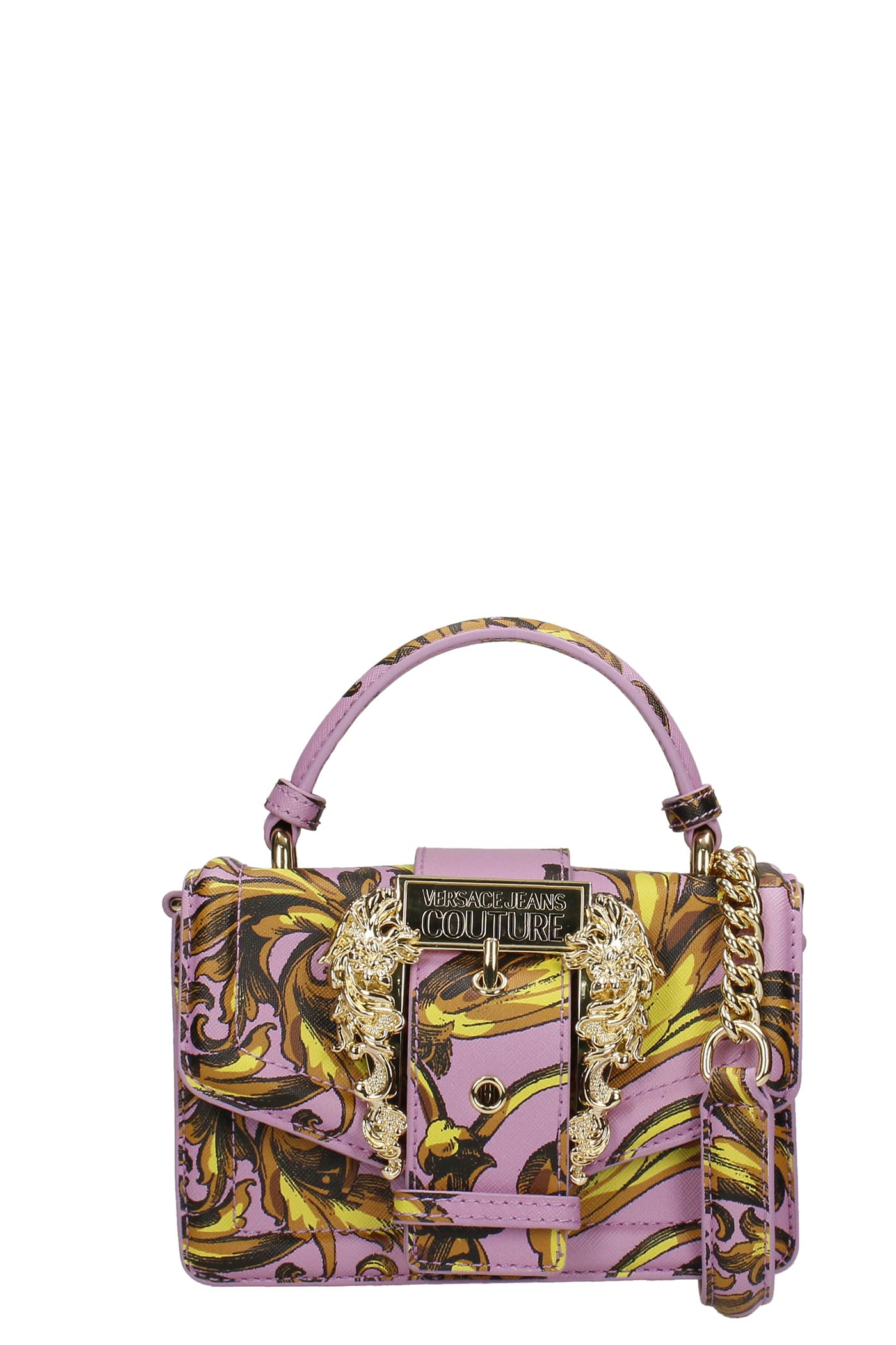Versace Jeans Couture Hand Bag In Rose-pink Faux Leather