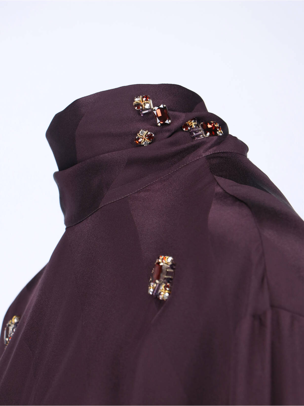 Dries Van Noten Silk Blousa With Crystals In Purple