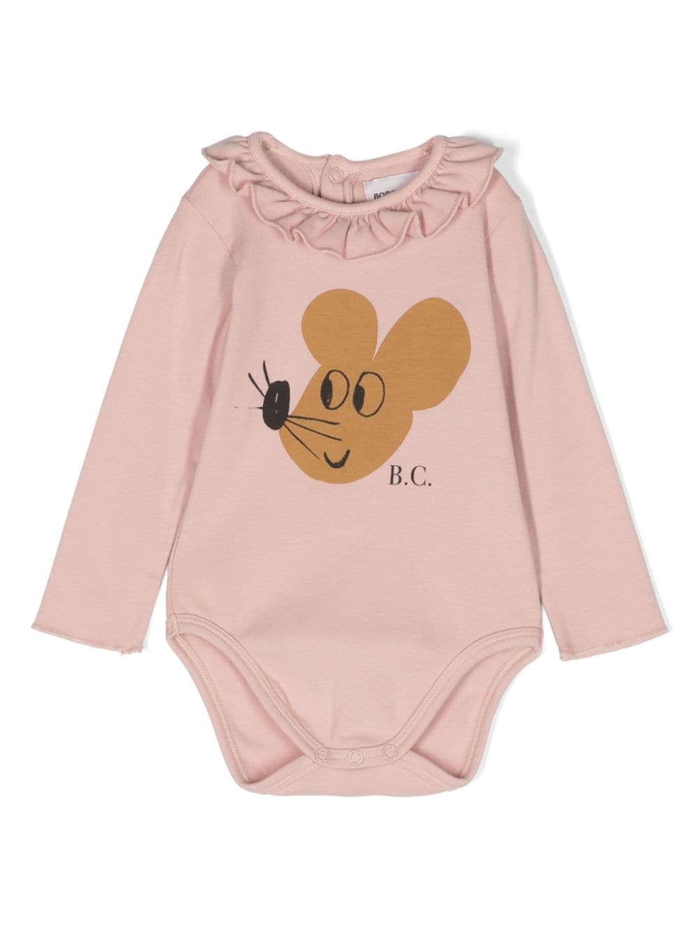 Bobo Choses Baby Mouse Ruffle Collar Body In Pink