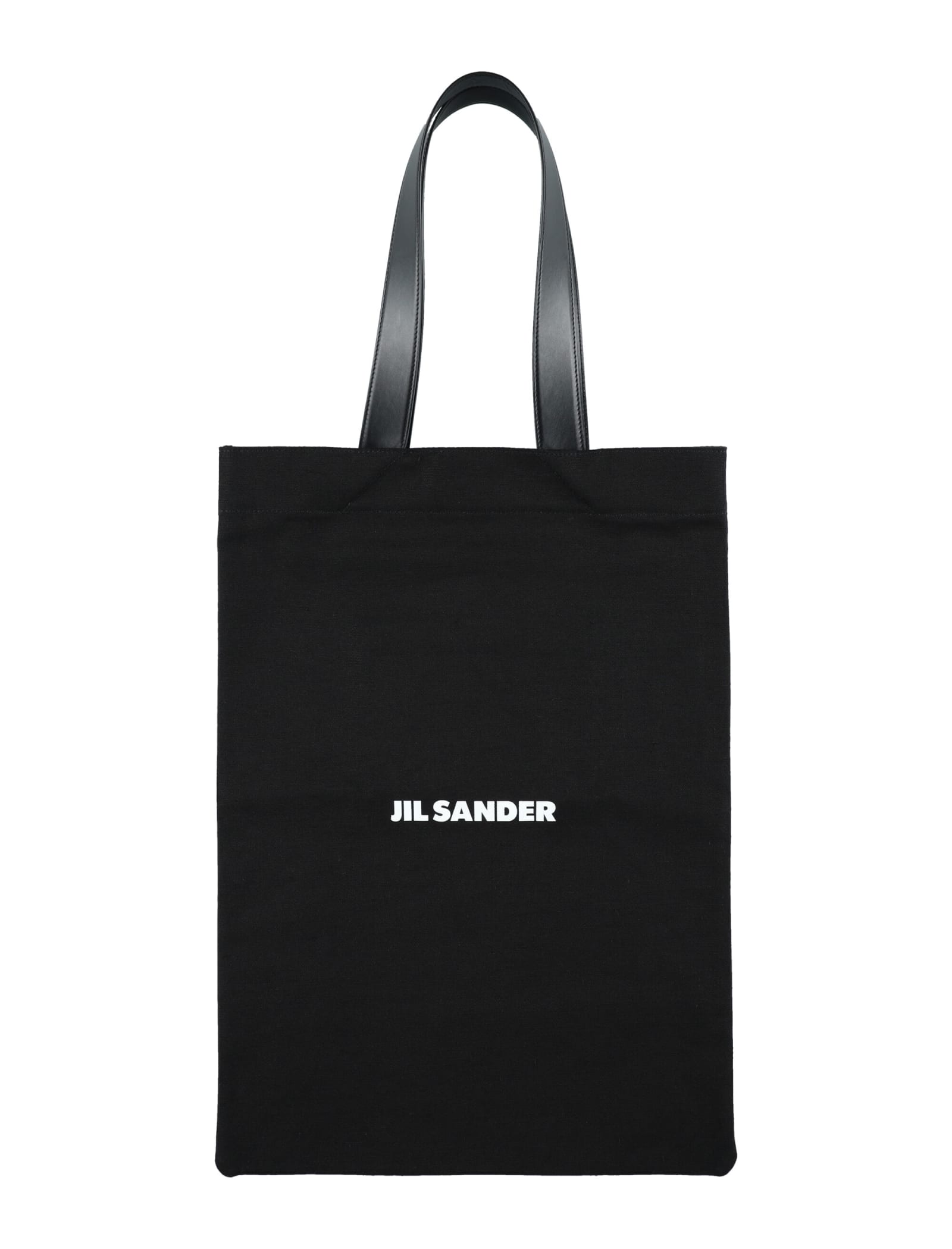 Jil Sander Borsa Shopping In Tela Nera Donna In Black