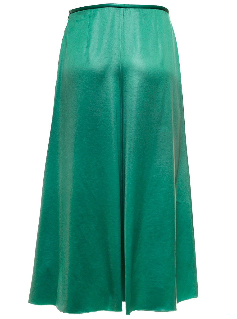 Shop Nanushka Zoya Green Satin Skirt