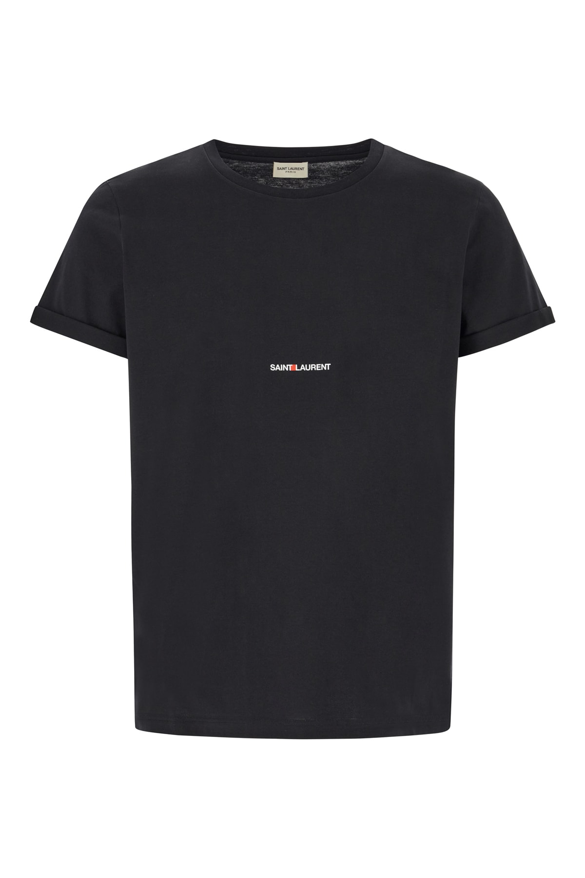 Shop Saint Laurent Black Cotton T-shirt In Nero