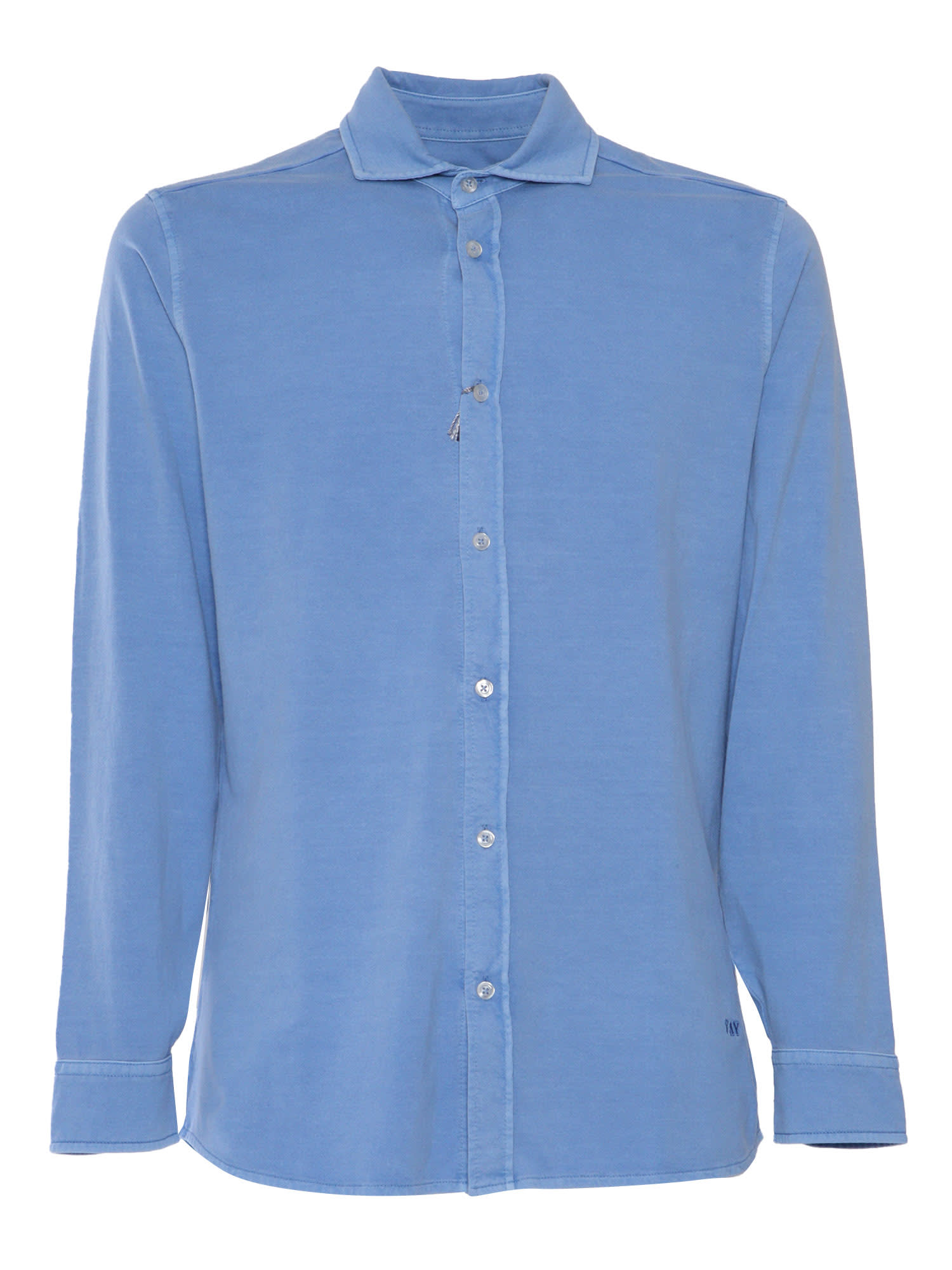Fay Jersey Dyed Frosted Shirt In Light Blue