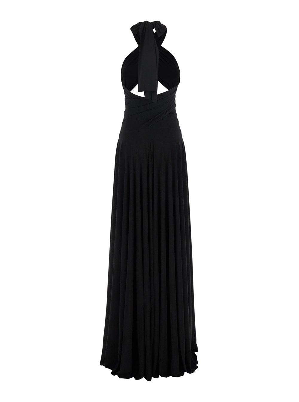 Norma Kamali Black Long Dress With Convertible Design And Cut-out Detail On The Back