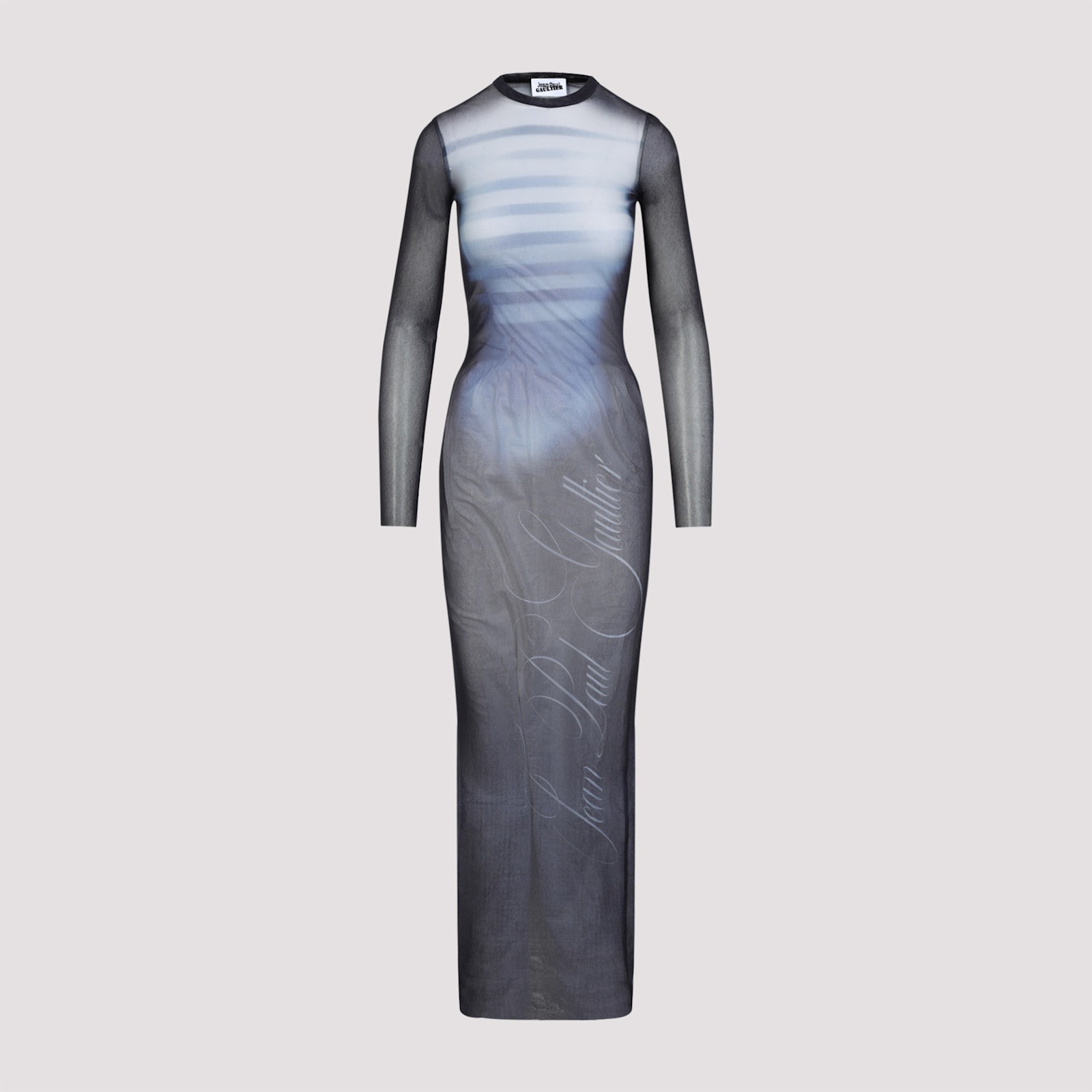 Shop Jean Paul Gaultier Le Mâle Crewneck Maxi Dress In Navy Lightblue White