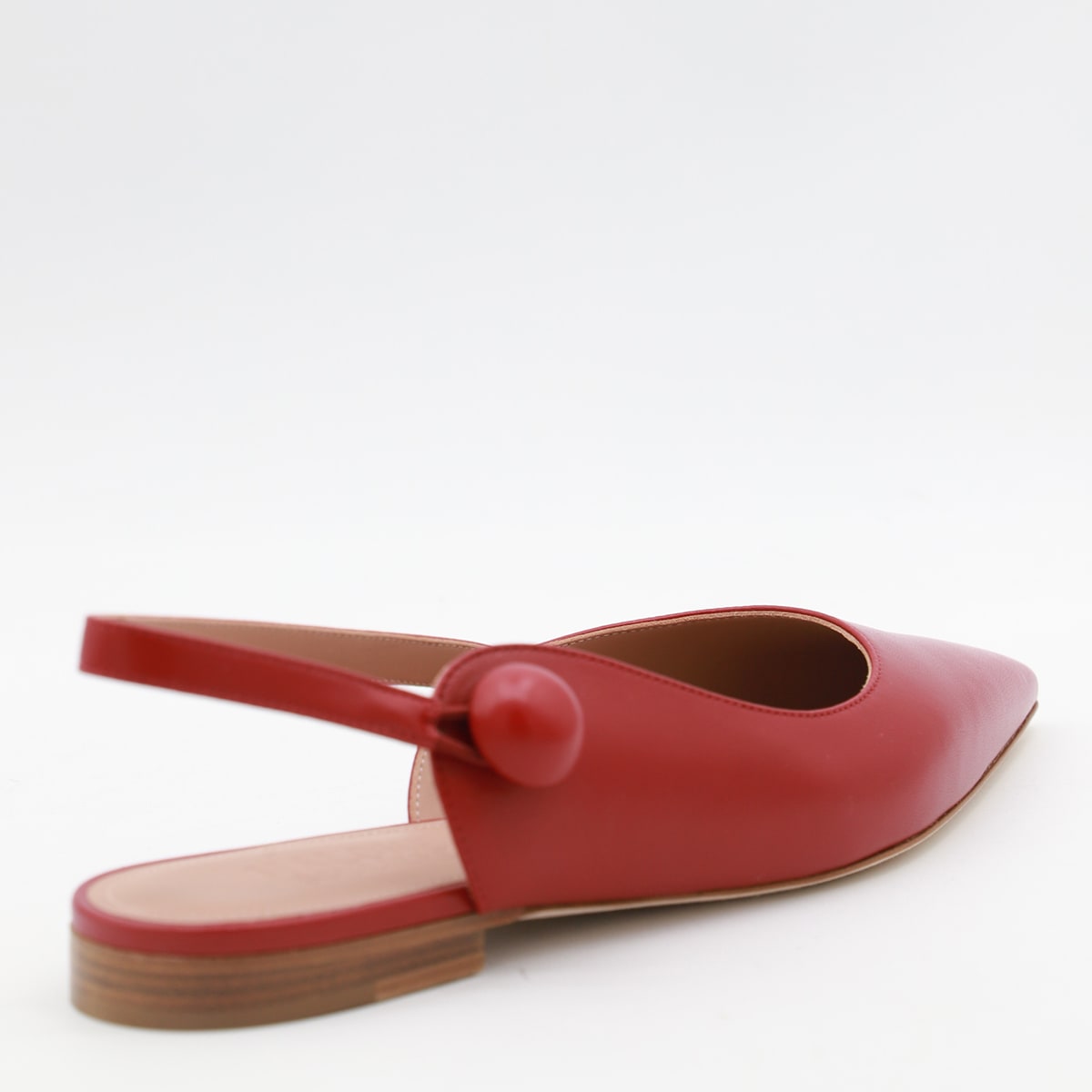 MALONE SOULIERS RED LEATHER FLATS