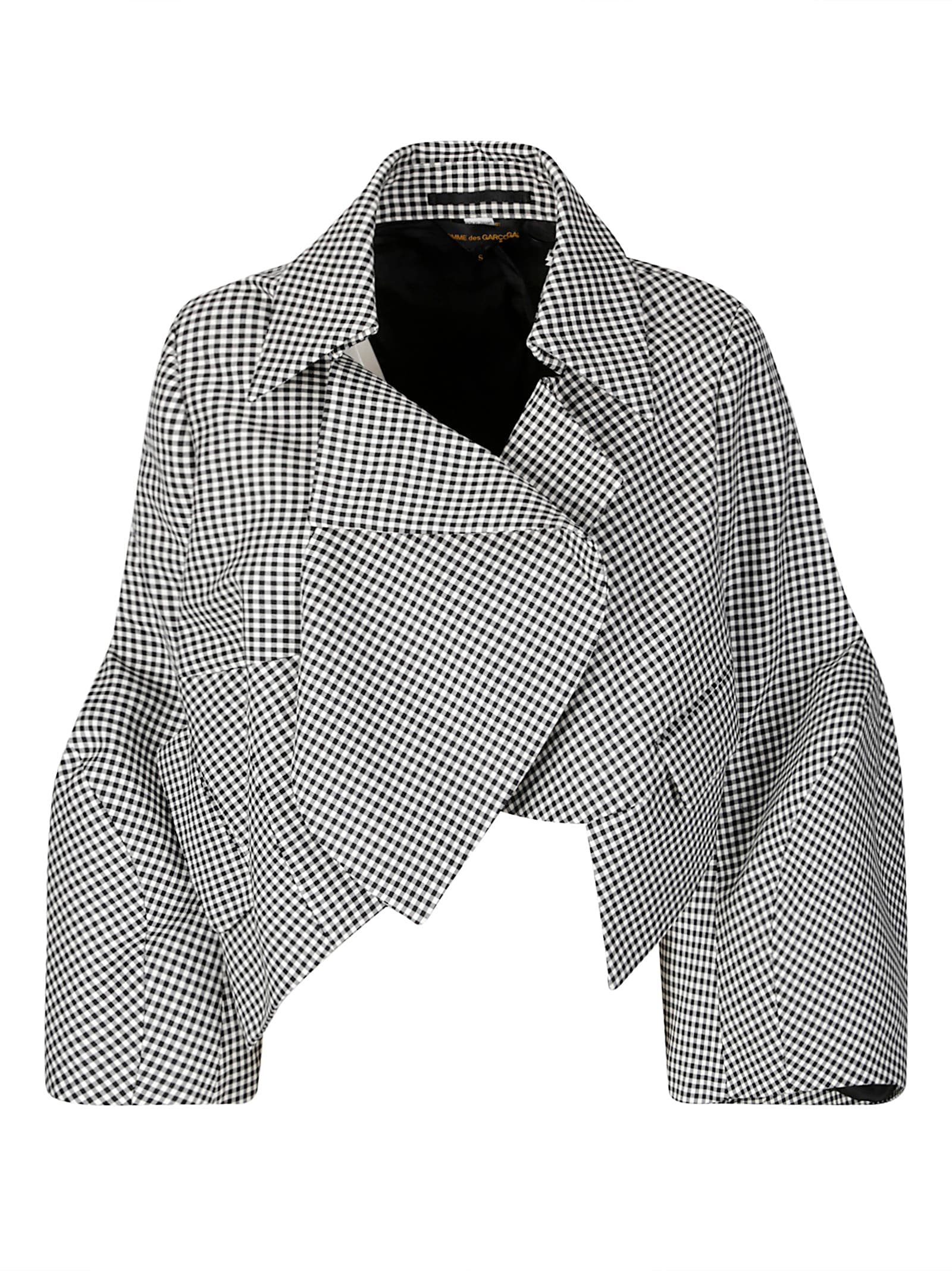 Comme Des Garçons Asymmetric Wool Jacket With Cropped Fit In Multi
