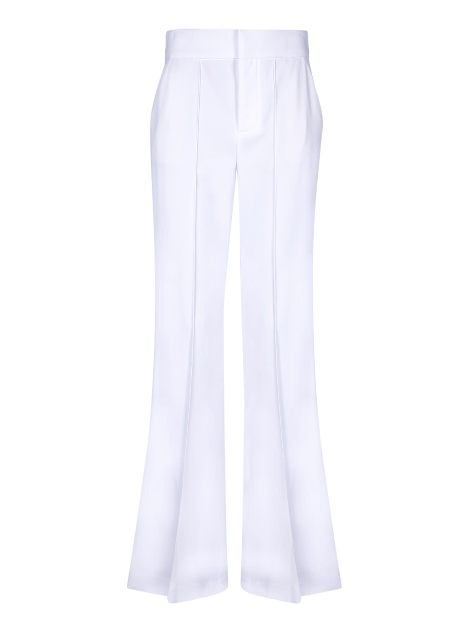 Shop Alice And Olivia White Dylan Crepe Trousers Alice + Olivia