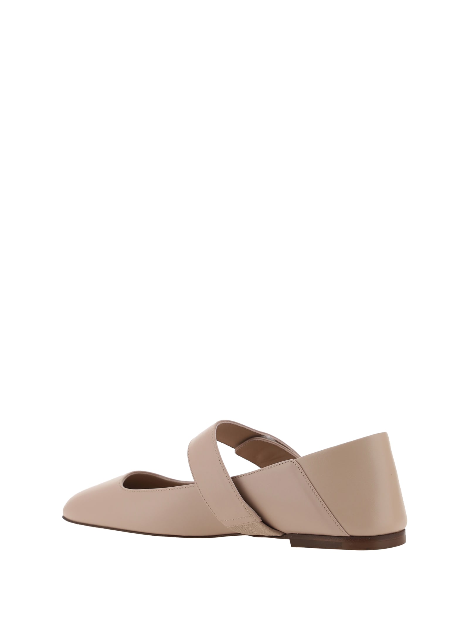 Shop Valentino Vlogo Locker Ballerinas In Beige Rose