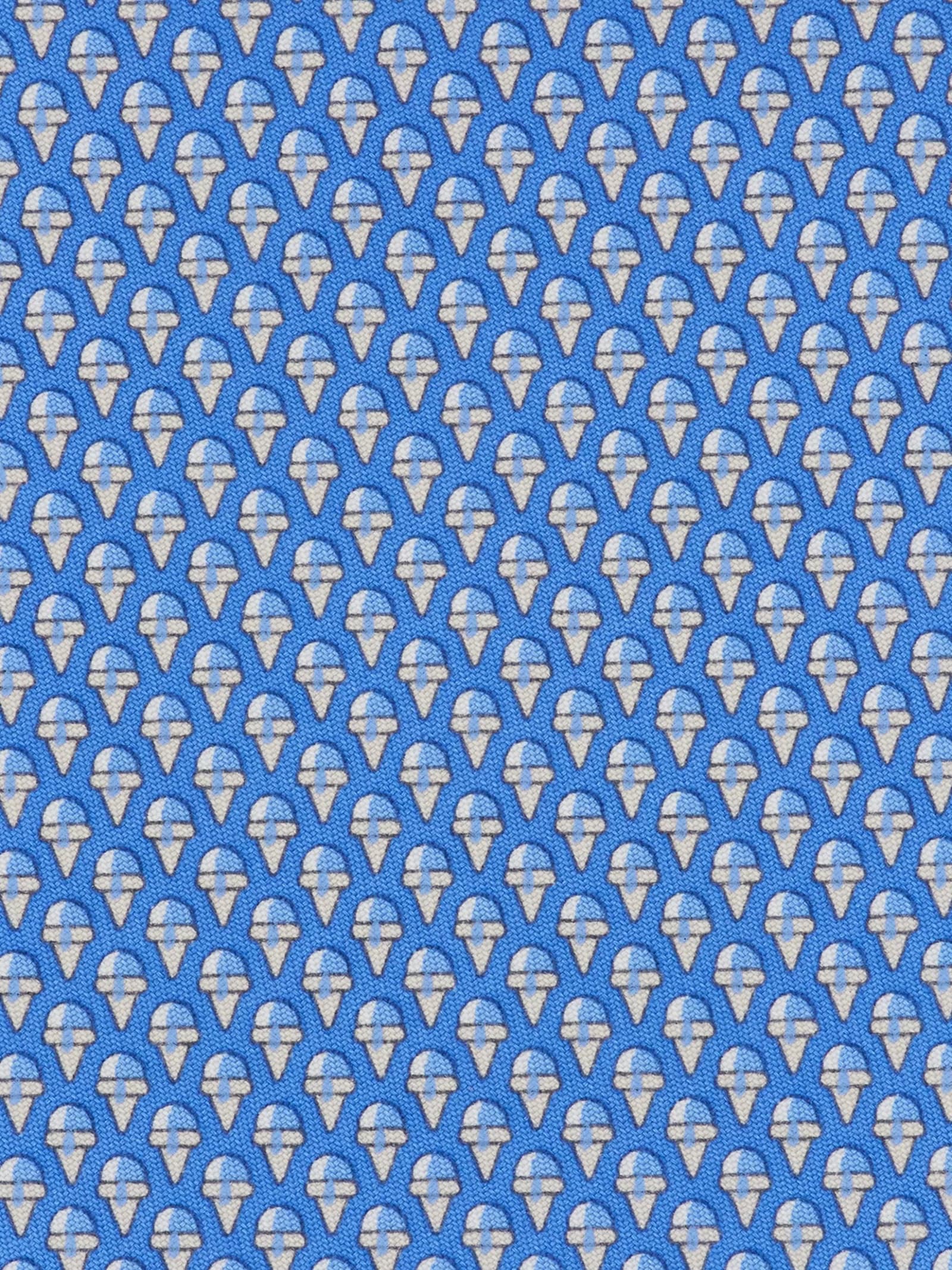 Ferragamo Ice Cream Print Silk Tie In Blue