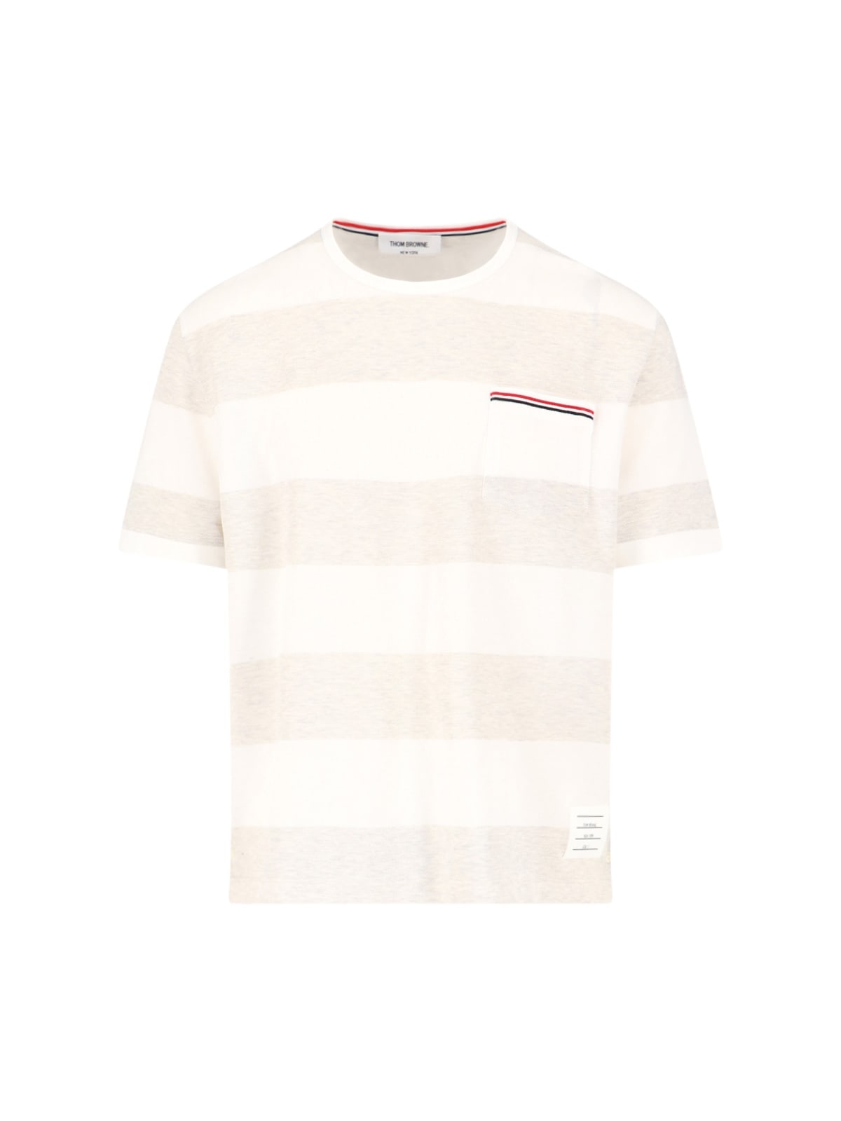 Thom Browne Rugby Stripe T-shirt In Crema