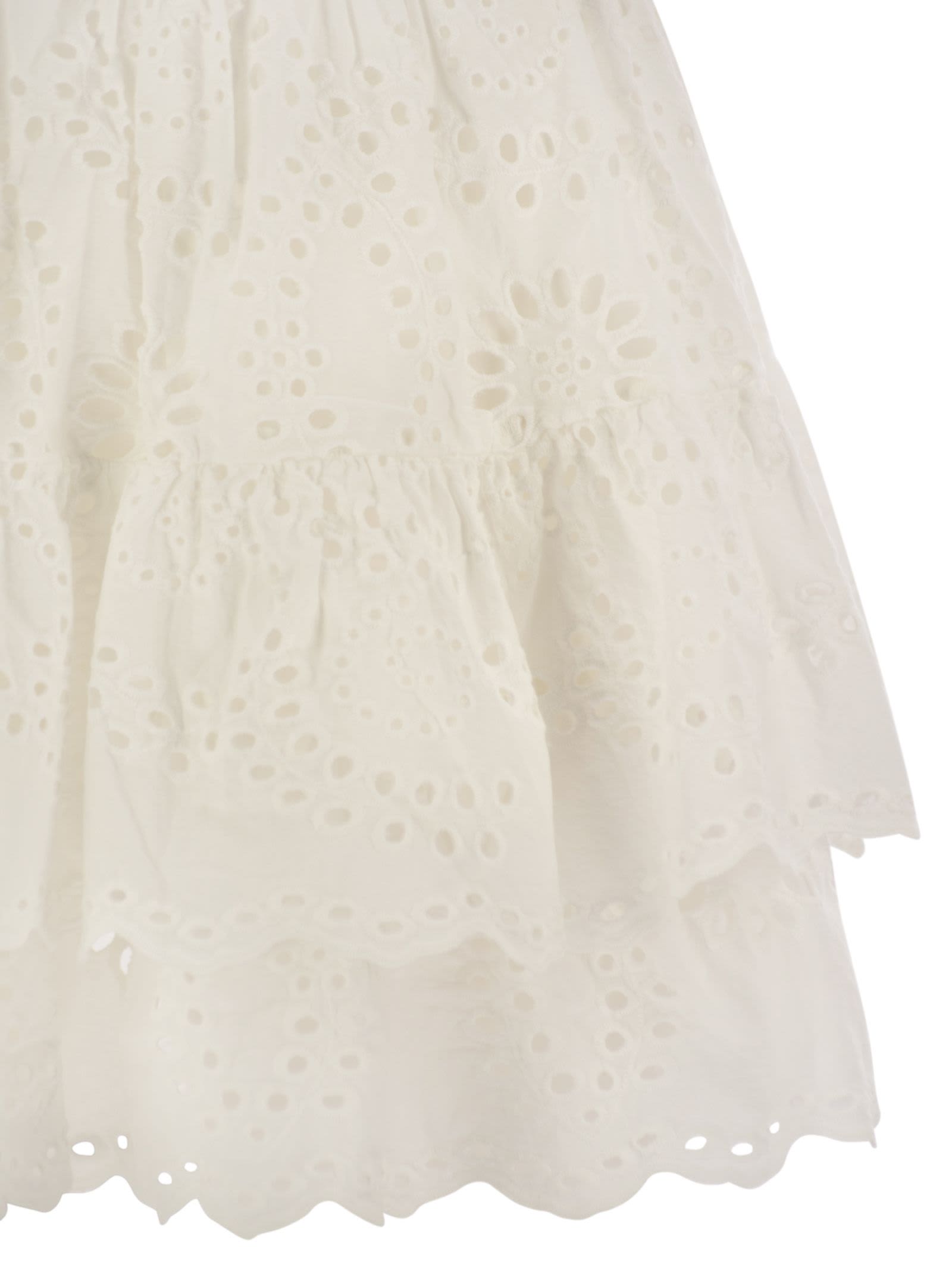 Mc2 Saint Barth Eivissa Miniskirt With Ruffles In White