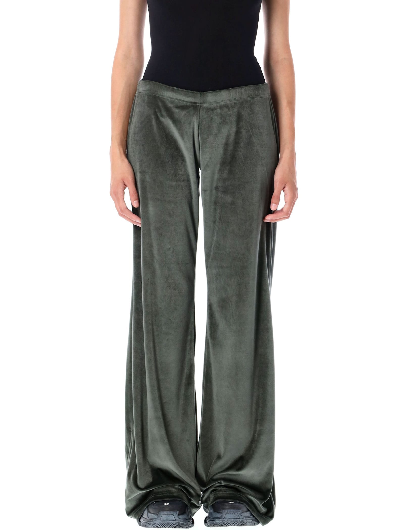 Balenciaga Bistretch Velvet Sweatpants In Gray
