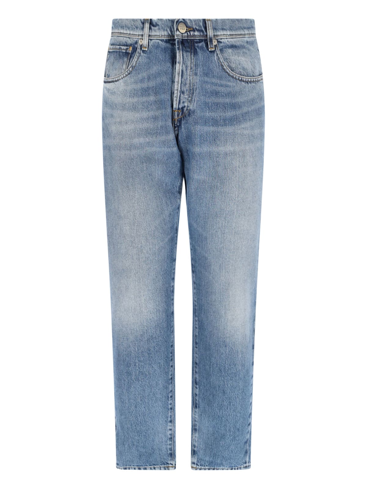 Incotex Straight Leg Five-pocket Trousers With Belt Loops In Blue