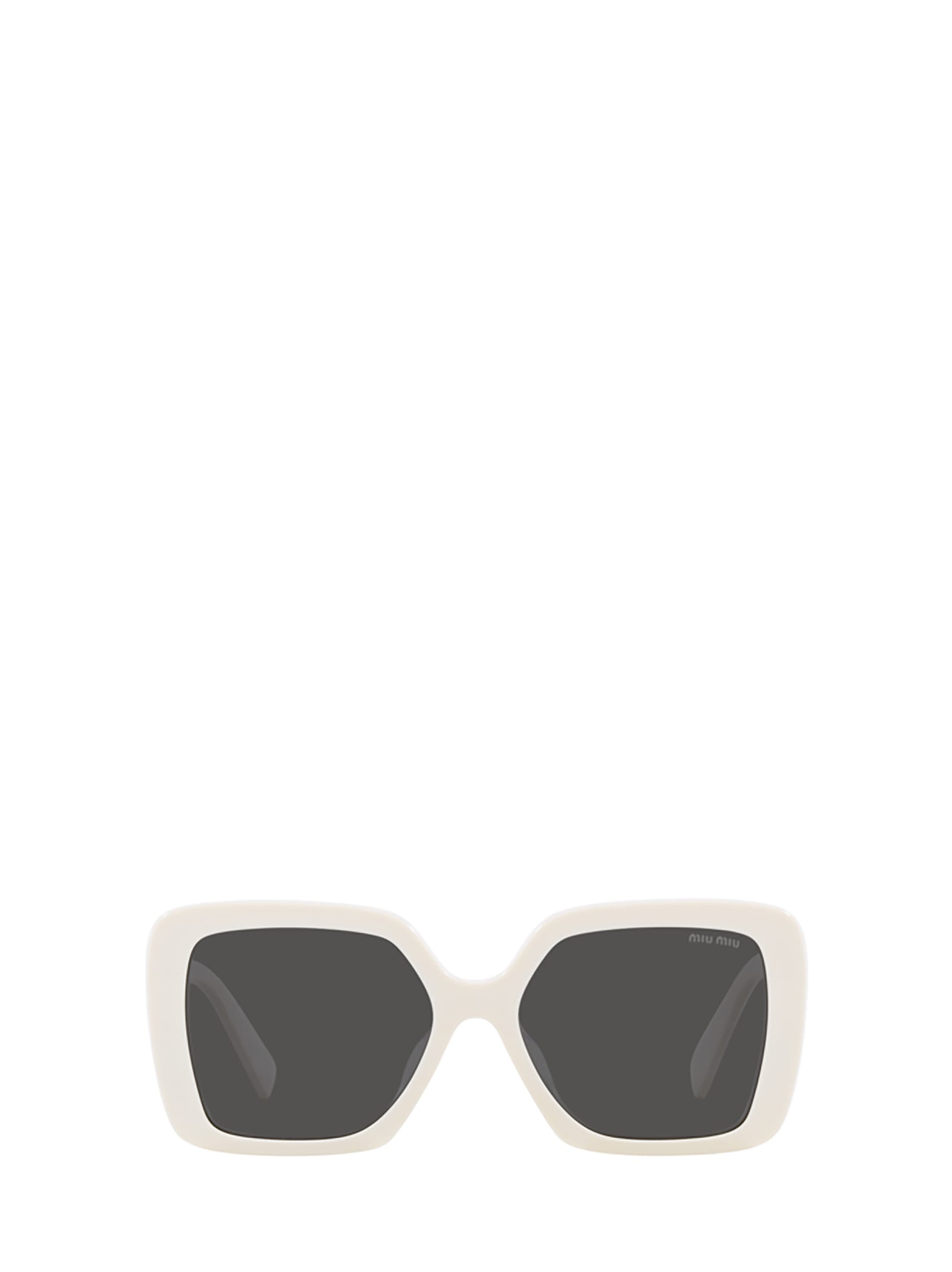 Shop Miu Miu Mu 10ys White Sunglasses
