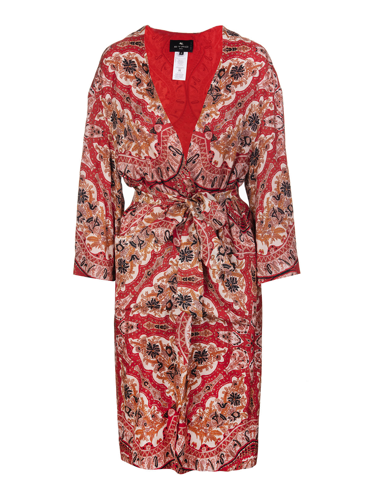 Etro Woman Jacquard Robe Coat With Paisley Pochette Print