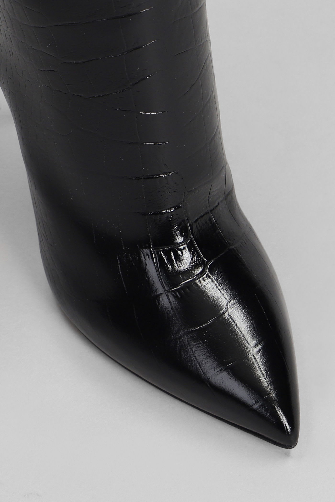 Paris Texas Stiletto Boot High Heels Boots In Black Leather In Black