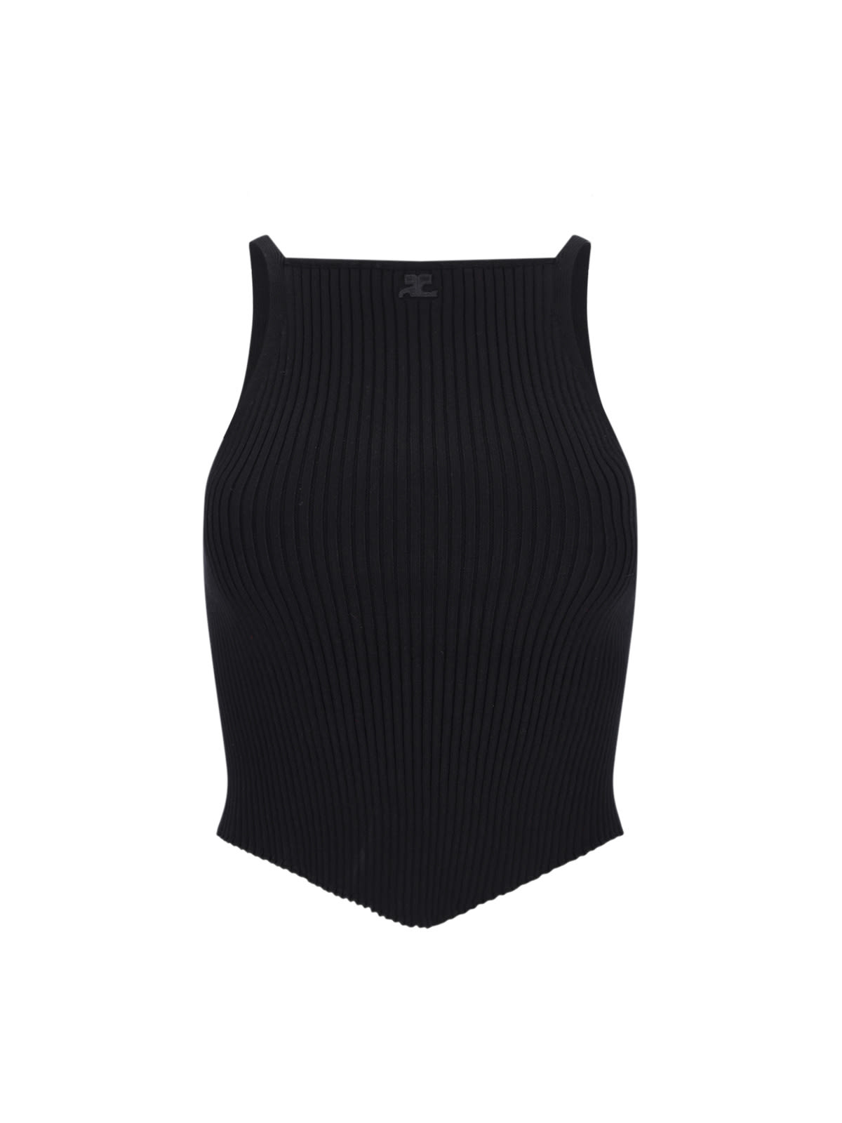 Shop Courrèges Knit Top In Black