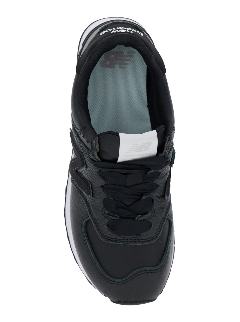 New Balance Black Low Top Sneakers With Logo Patch In Leather Woman In Black