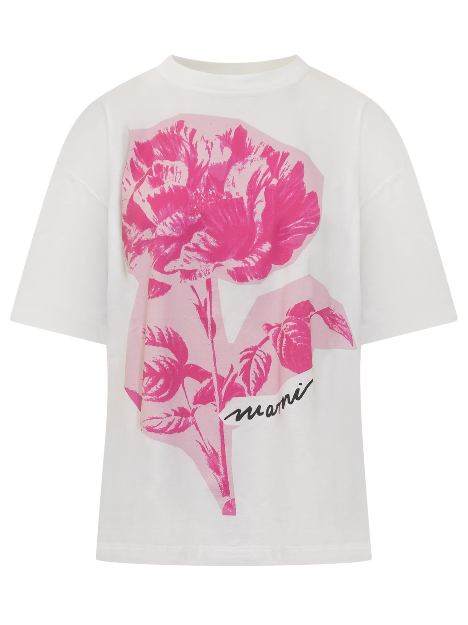 MARNI T-SHIRT WITH FLORAL PRINT
