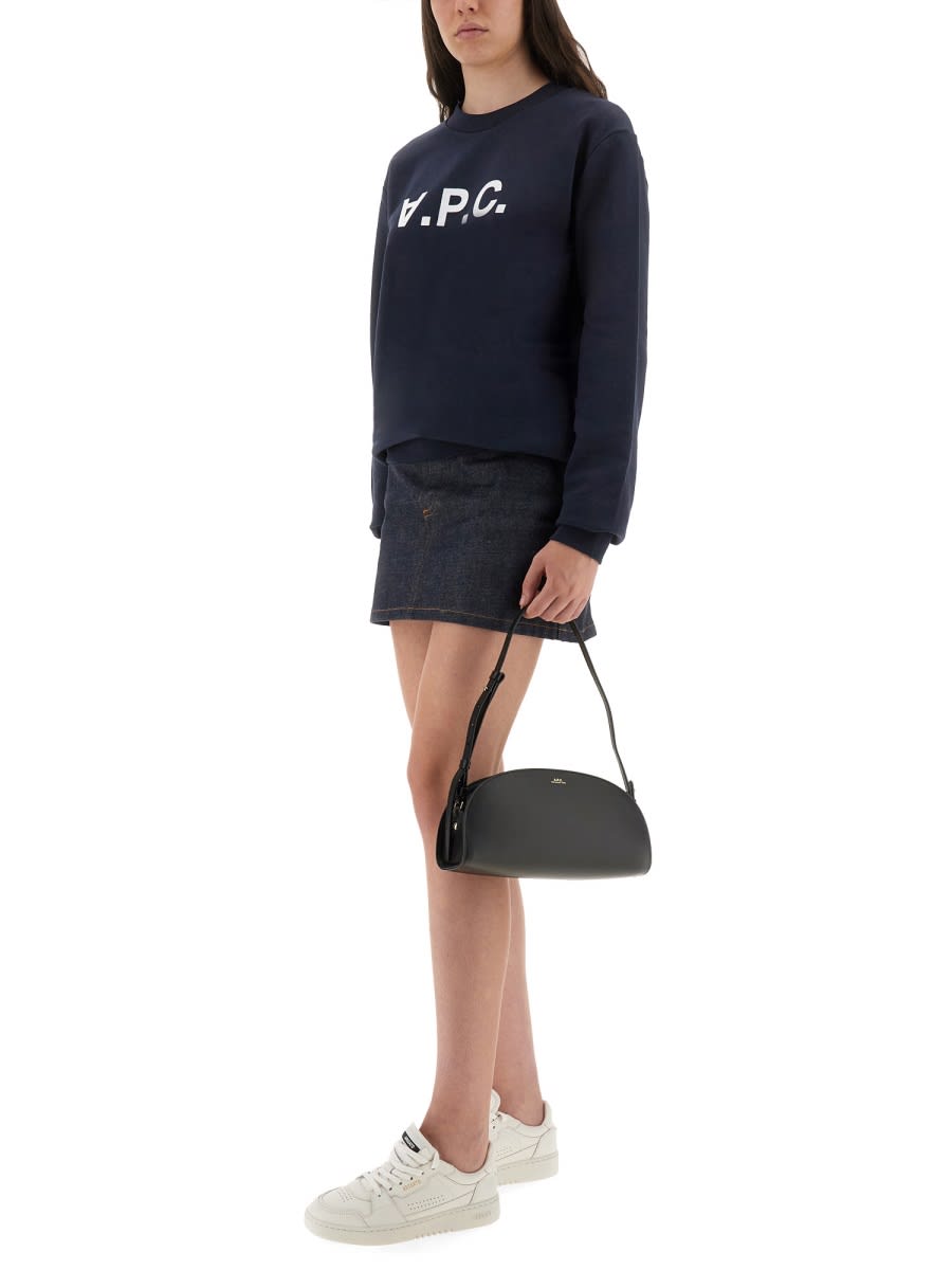 Apc Elisa Vpc Logo Sweatshirt In Inverted Print In Blue
