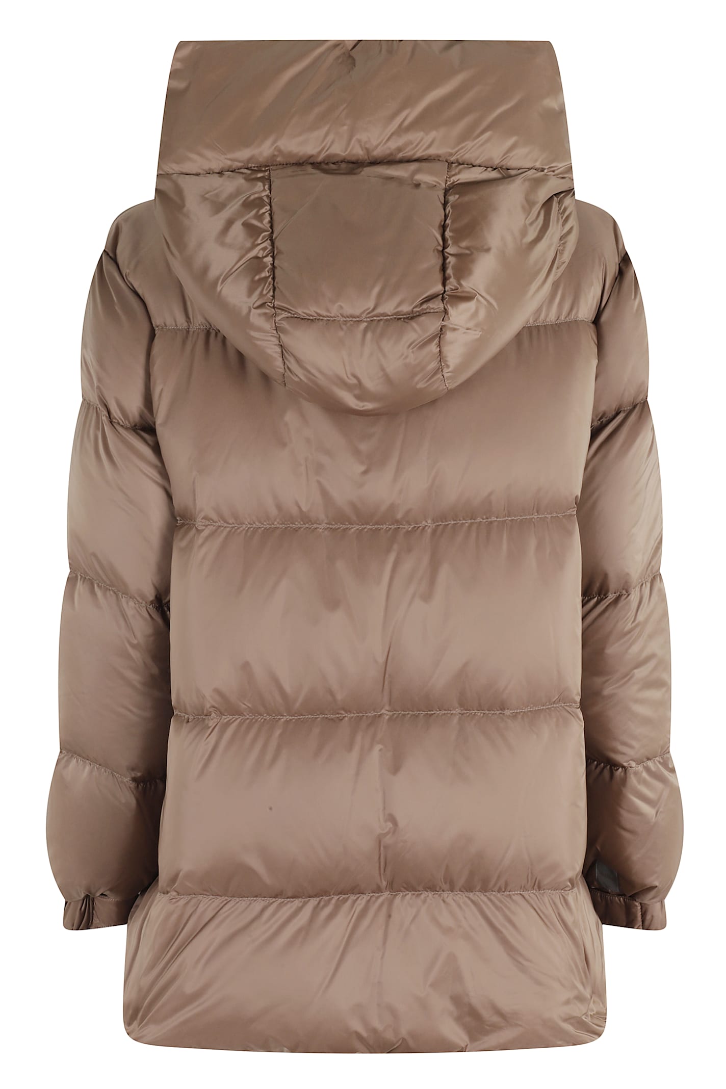 Max Mara The Cube Drop-resistant Canvas Down Jacket In Brown