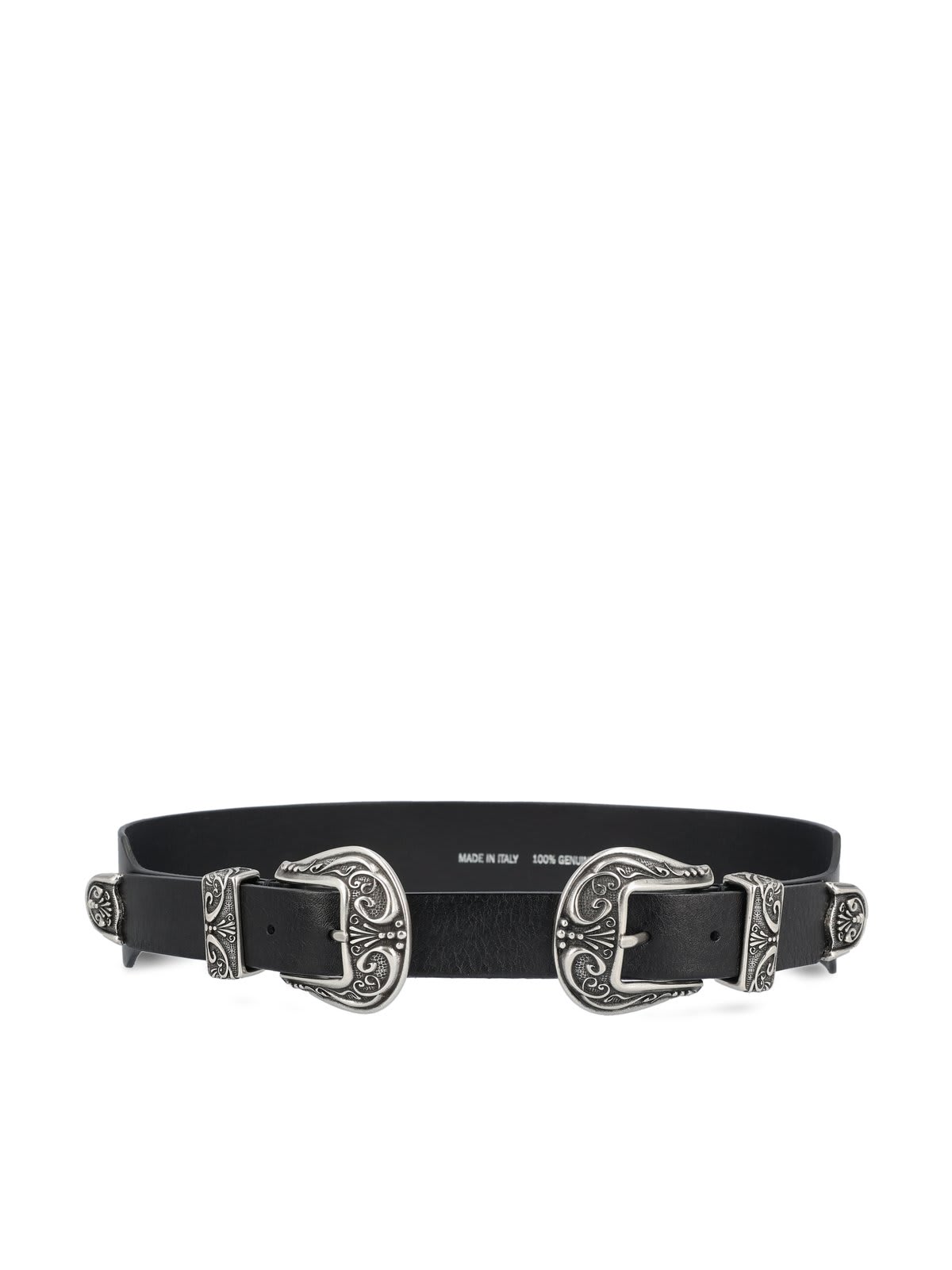 Shop Golden Goose Double Buckled Belt In Black