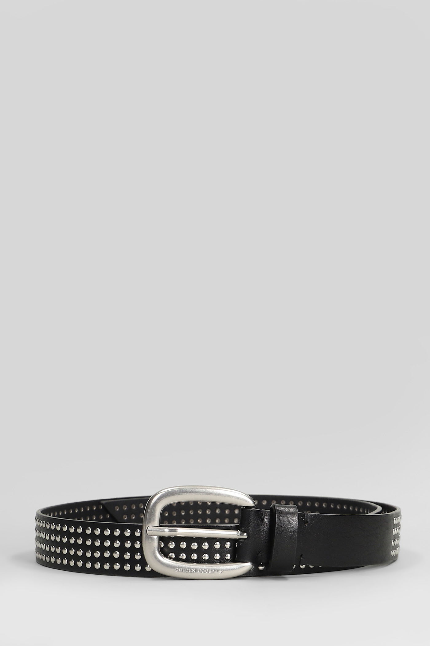 Golden Goose Mini Studs Belts In Black Leather In Black