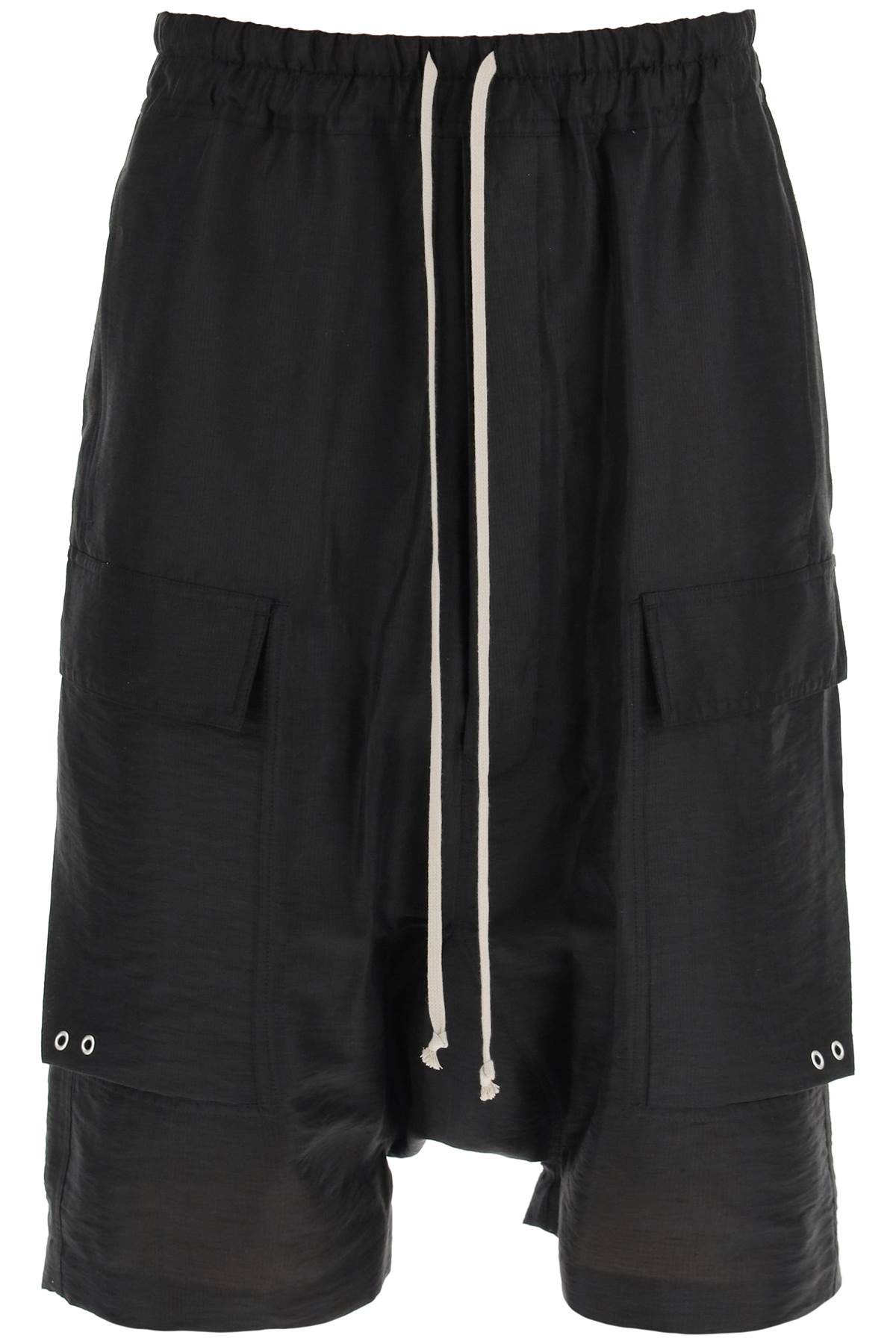 Rick Owens Cargo Pods Linen Shorts In Black | ModeSens