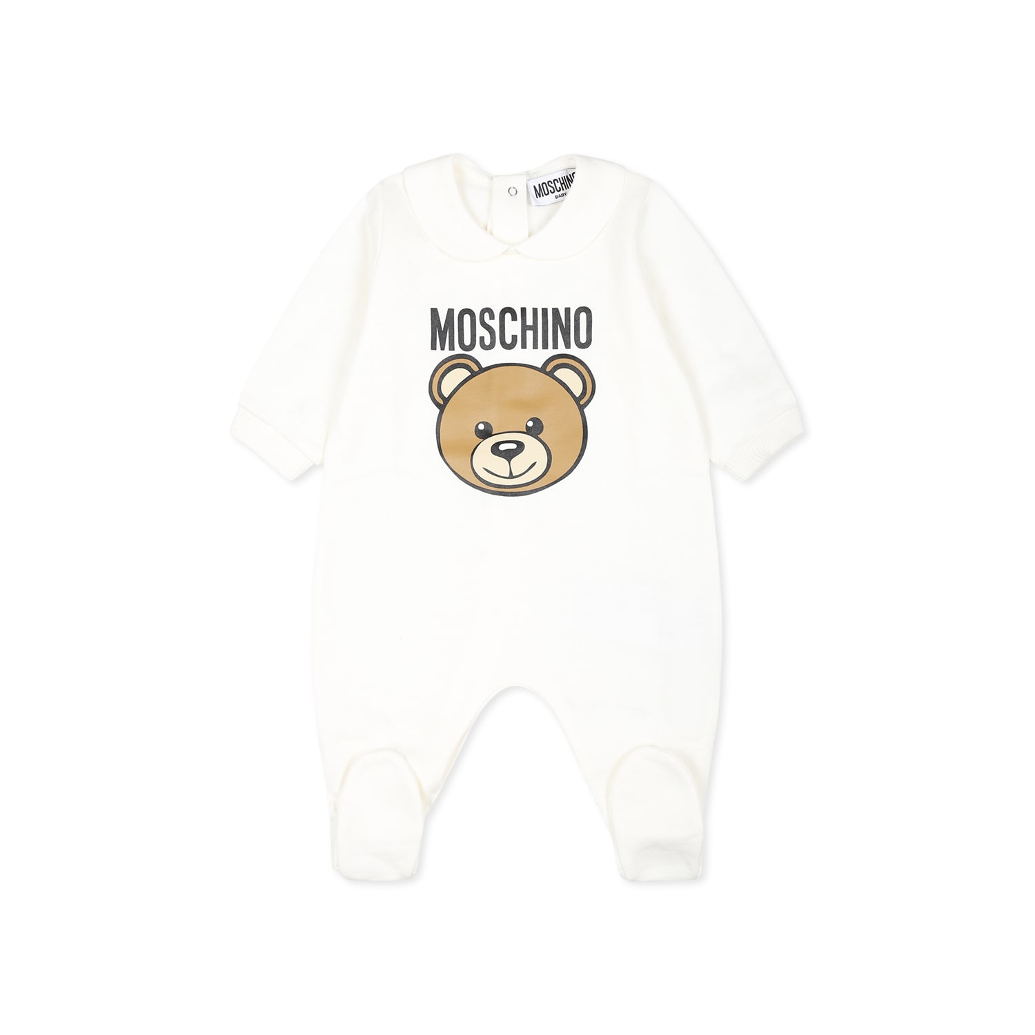 Shop Moschino Ivory Babygrow Set For Babykids With Teddy Bear
